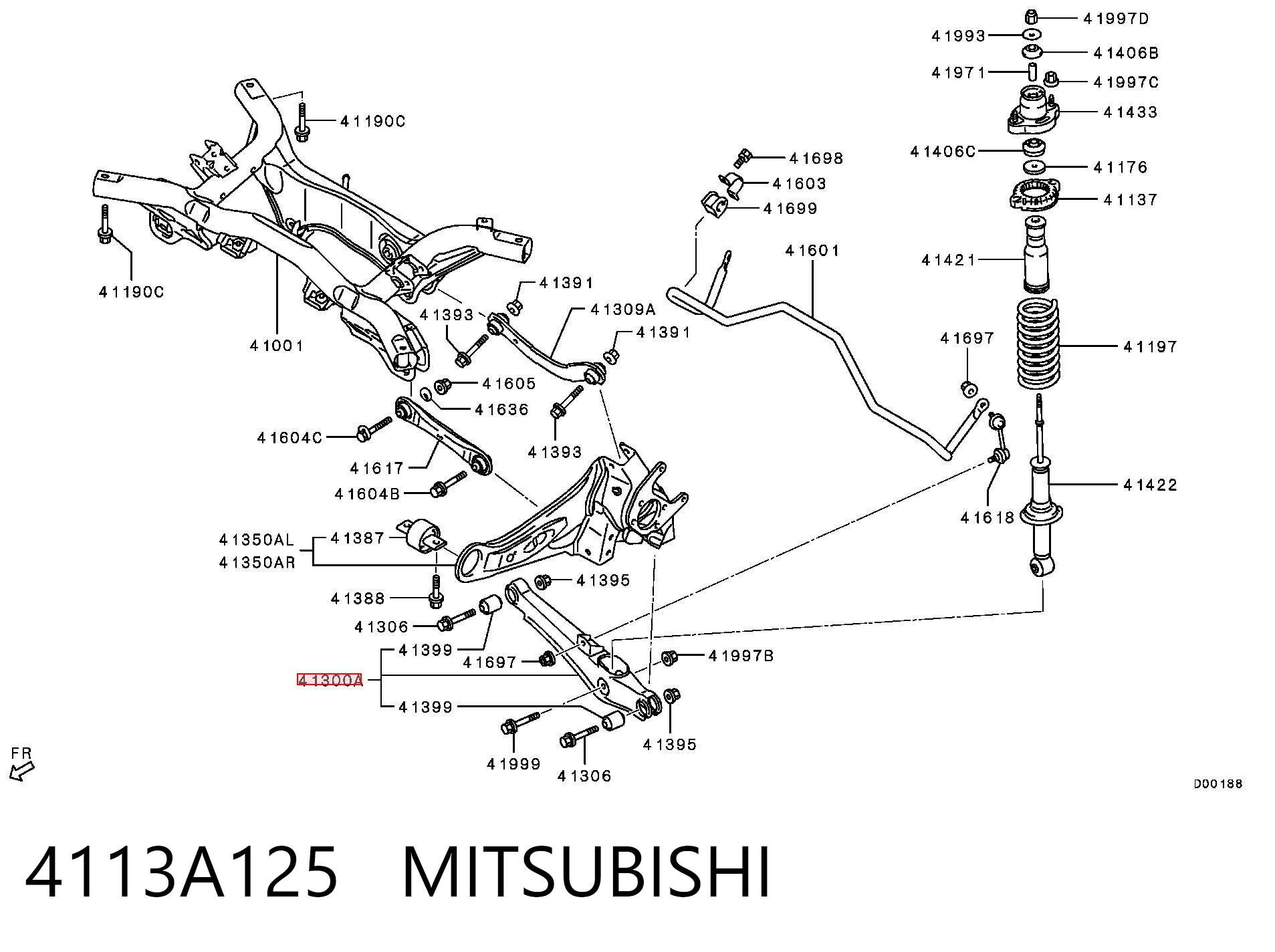 4113A125 Mitsubishi Важіль задньої підвіски поперечний
