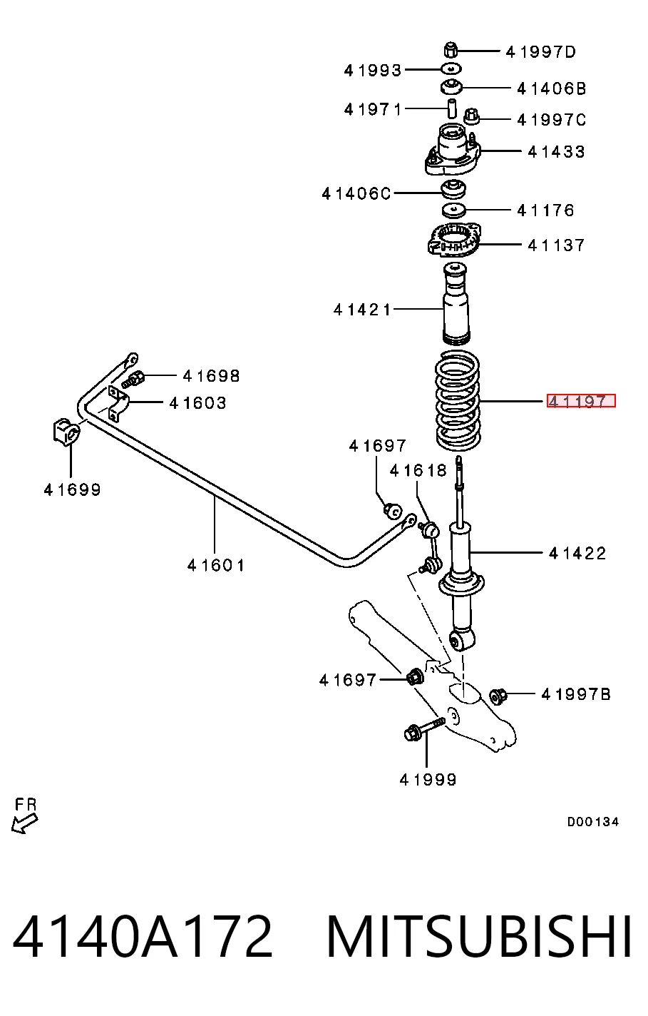 Пружина задня Mitsubishi Outlander II позашляховик (CW) (2010 - 2012) ціна, від 29.14 USD