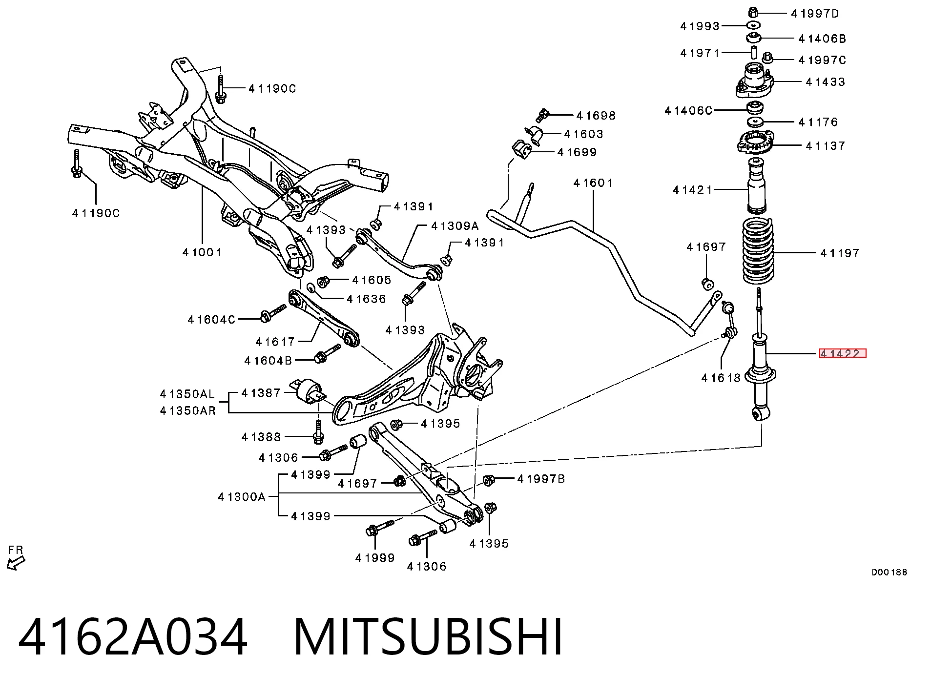 4162A034 Mitsubishi Амортизатори задні