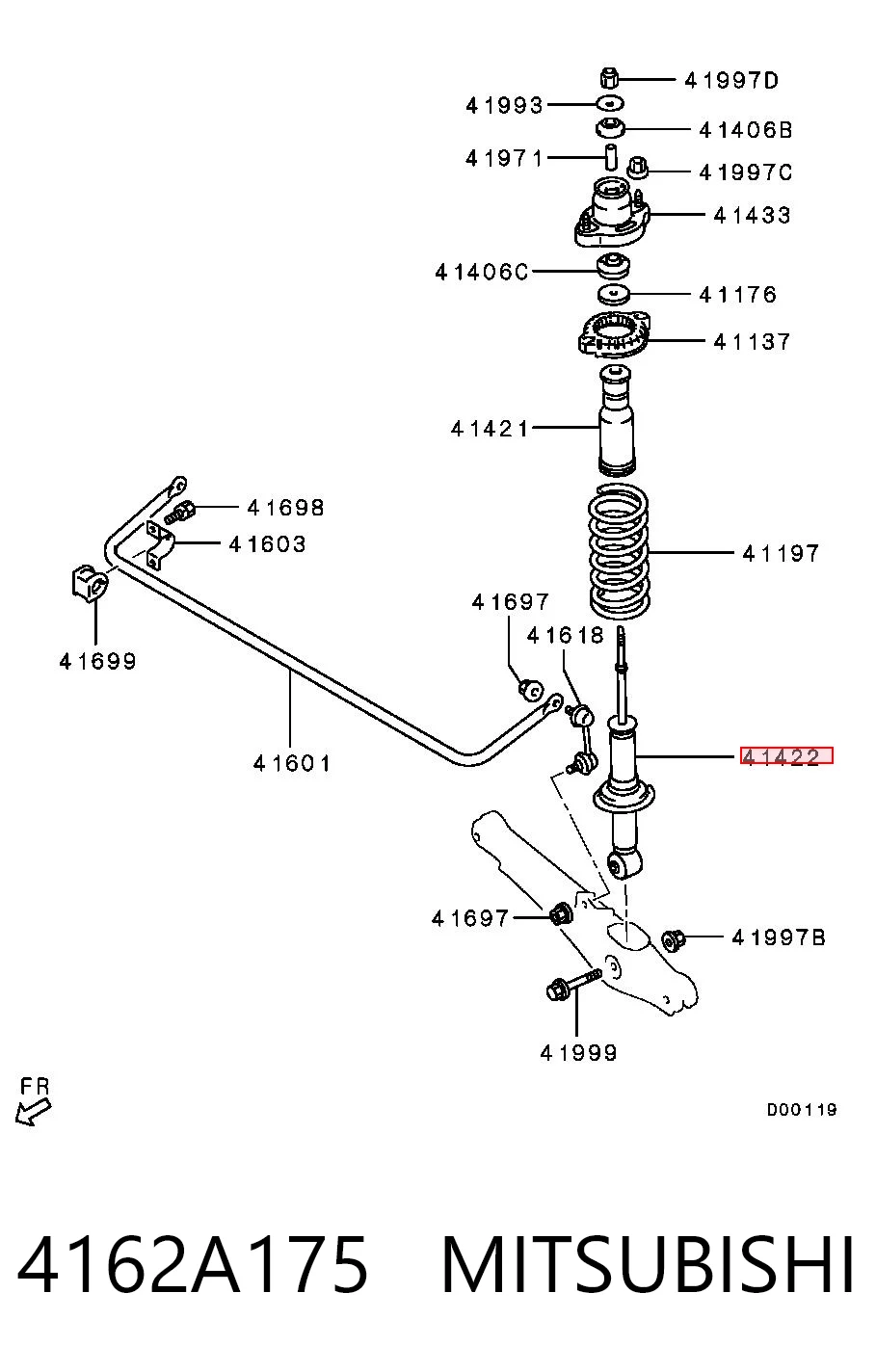 4162A175 Mitsubishi Амортизатори задні