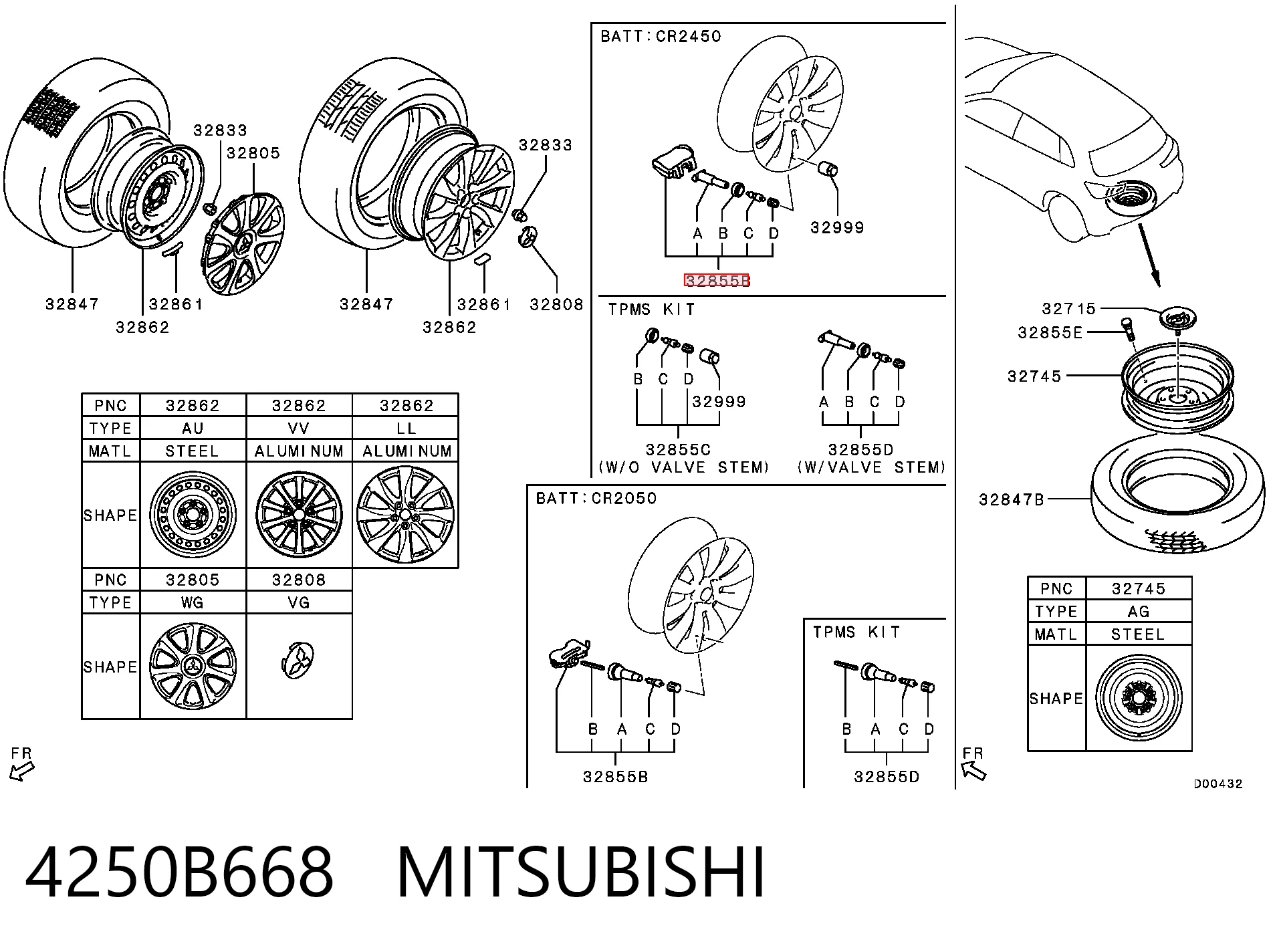 4250B668 Mitsubishi Датчик шин