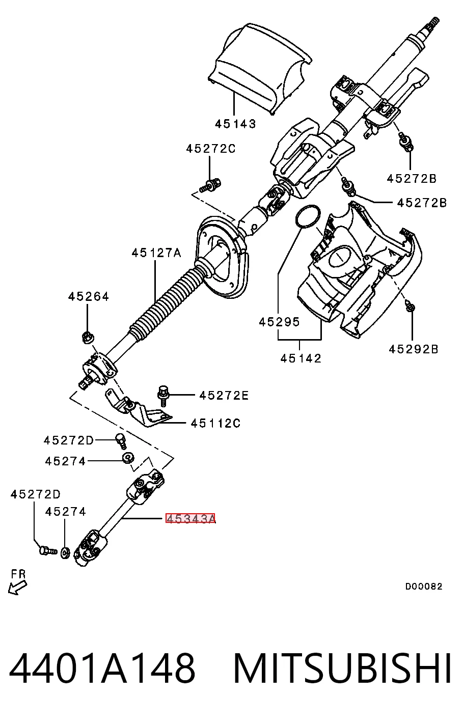 Купити 4401A148 Chrysler Вал рульової колонки, нижній