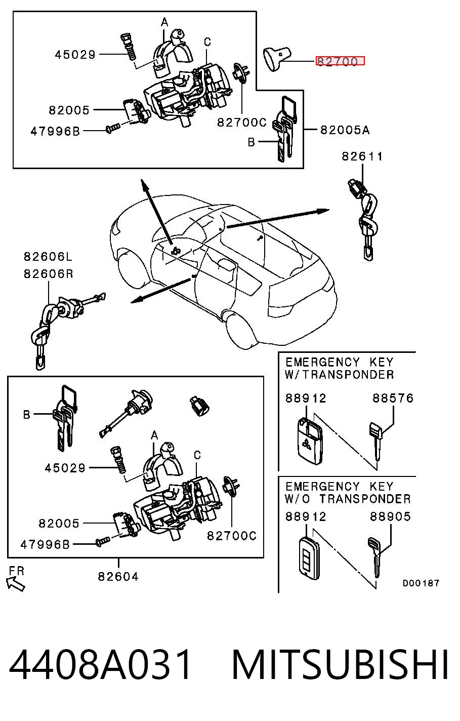 4408A031 Mitsubishi Кнопка запуску двигуна