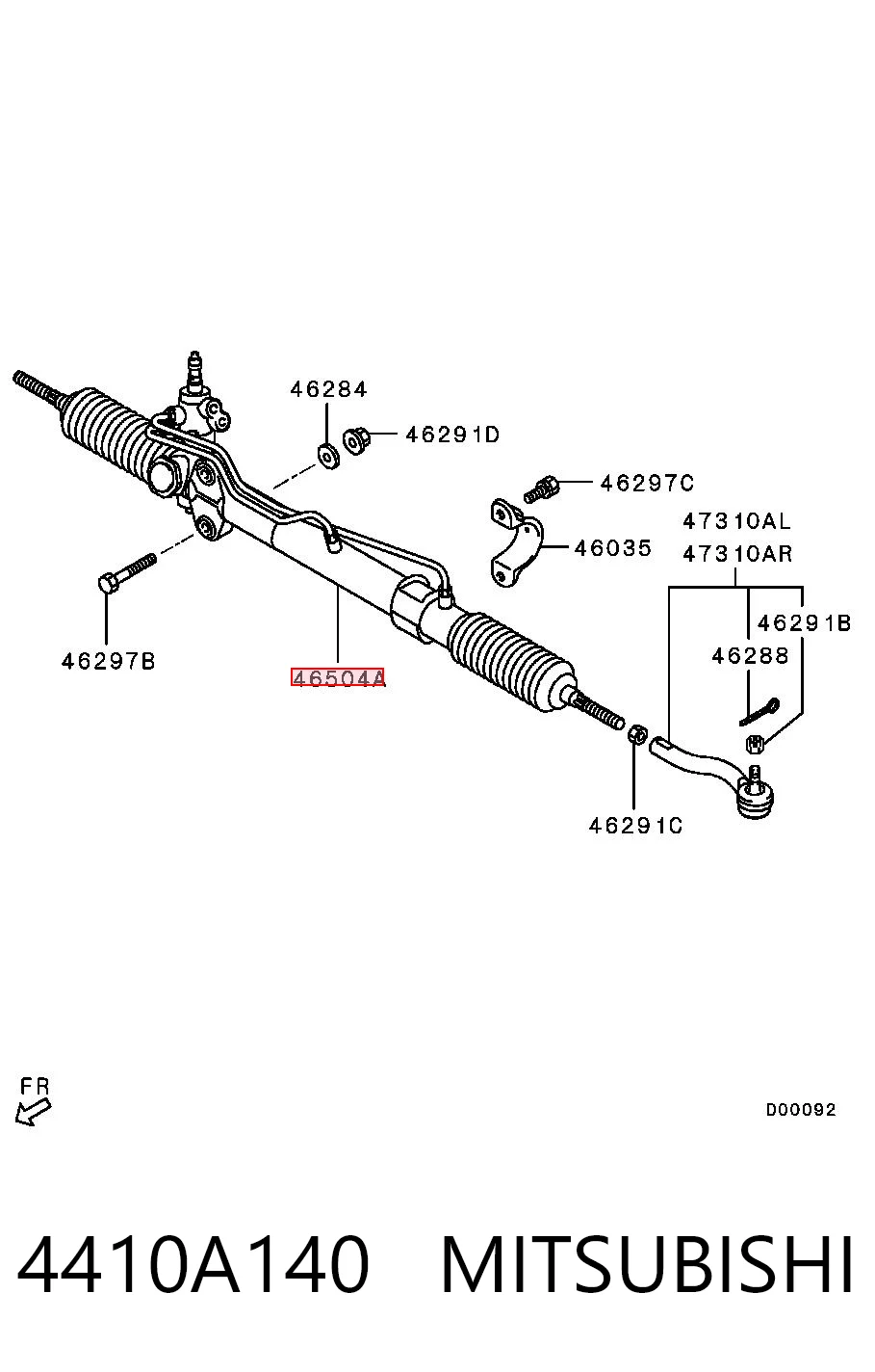 4410A140 Mitsubishi Рейковий рульовий механізм