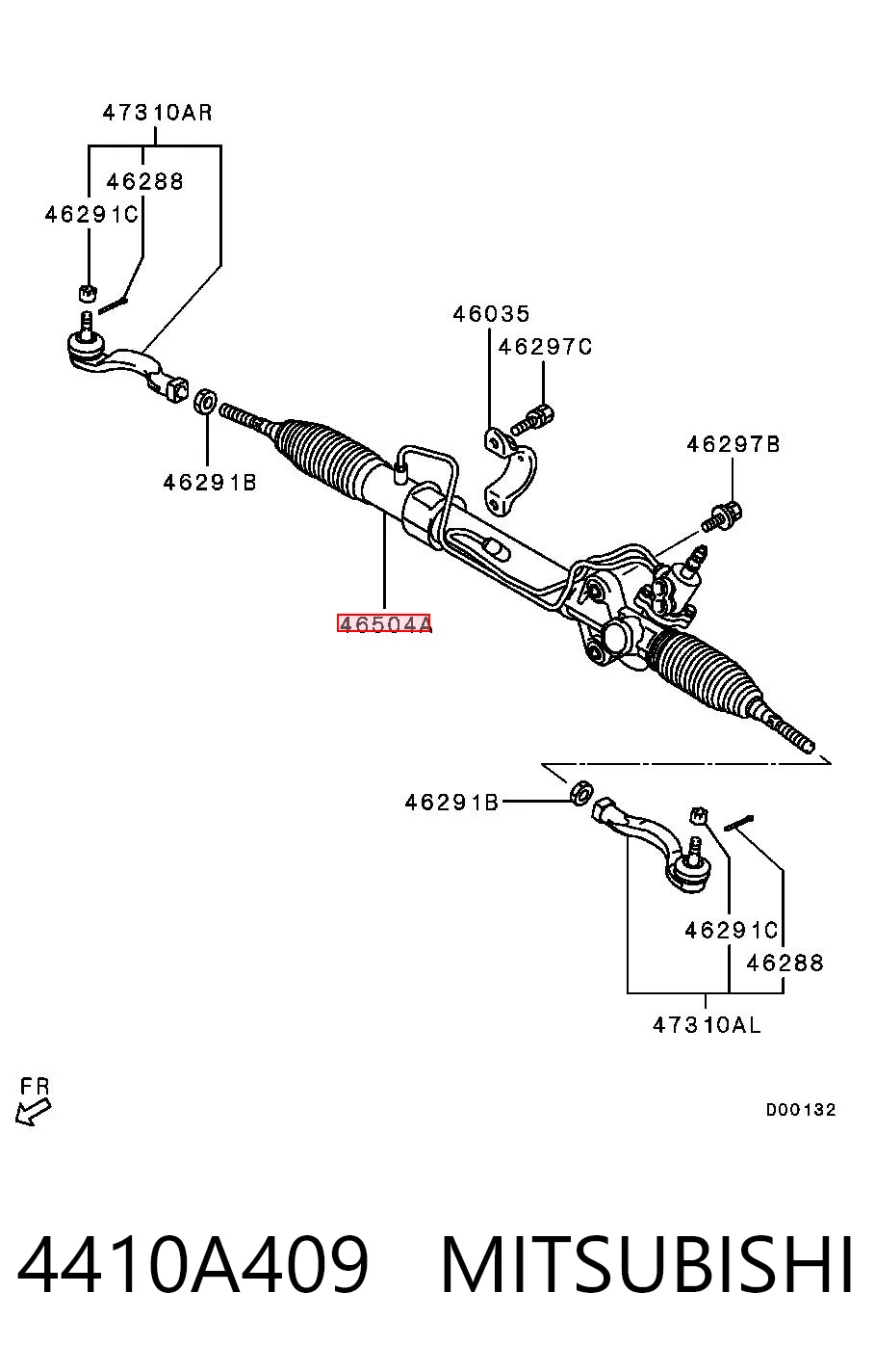 4410A409 Mitsubishi Рейковий рульовий механізм