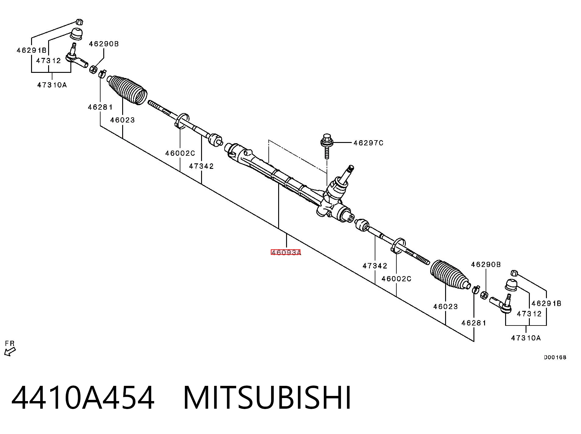4410A454 Mitsubishi Рейковий рульовий механізм