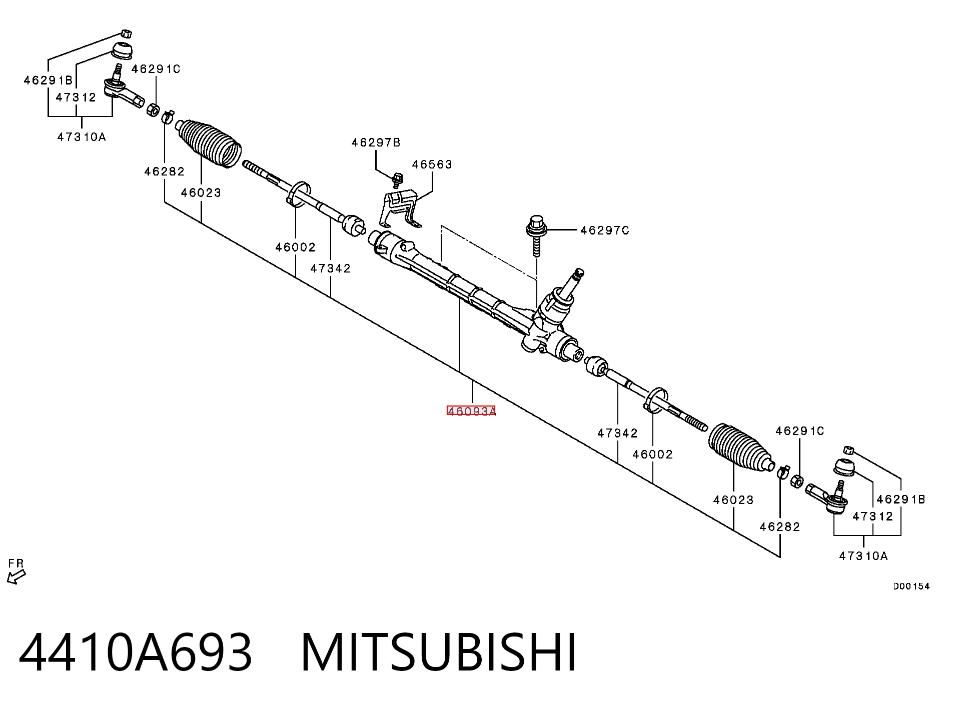 4410A693 Mitsubishi Рейковий рульовий механізм