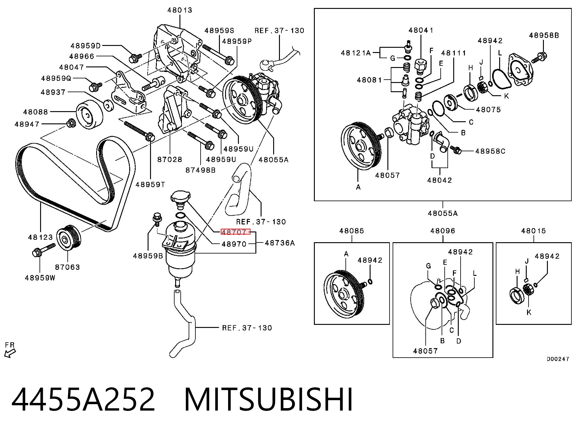 4455A252 Mitsubishi Кришка бачка насоса гідропідсилювача керма
