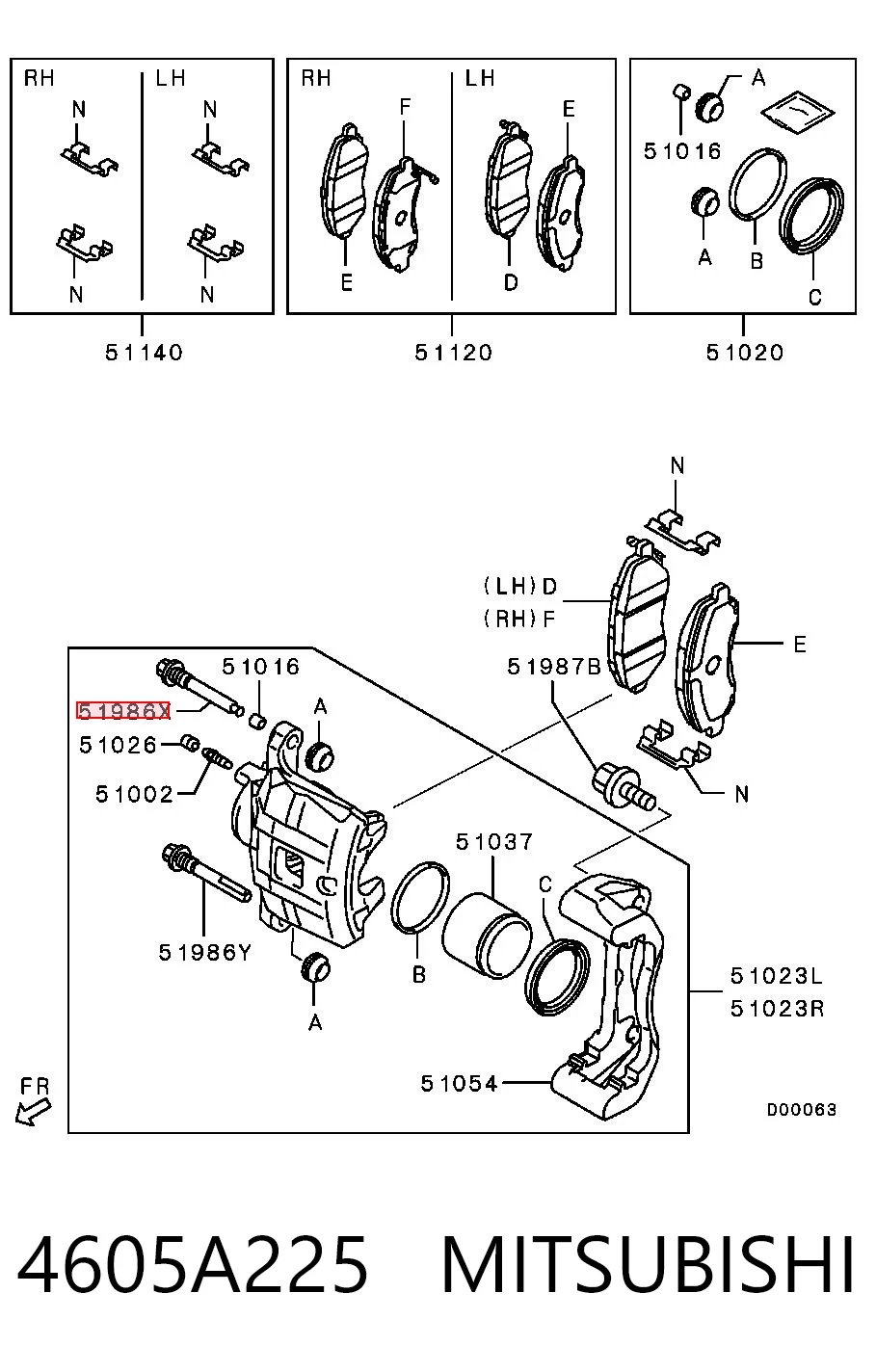 Направляюча супорту заднього, нижня 4605B174 Chrysler