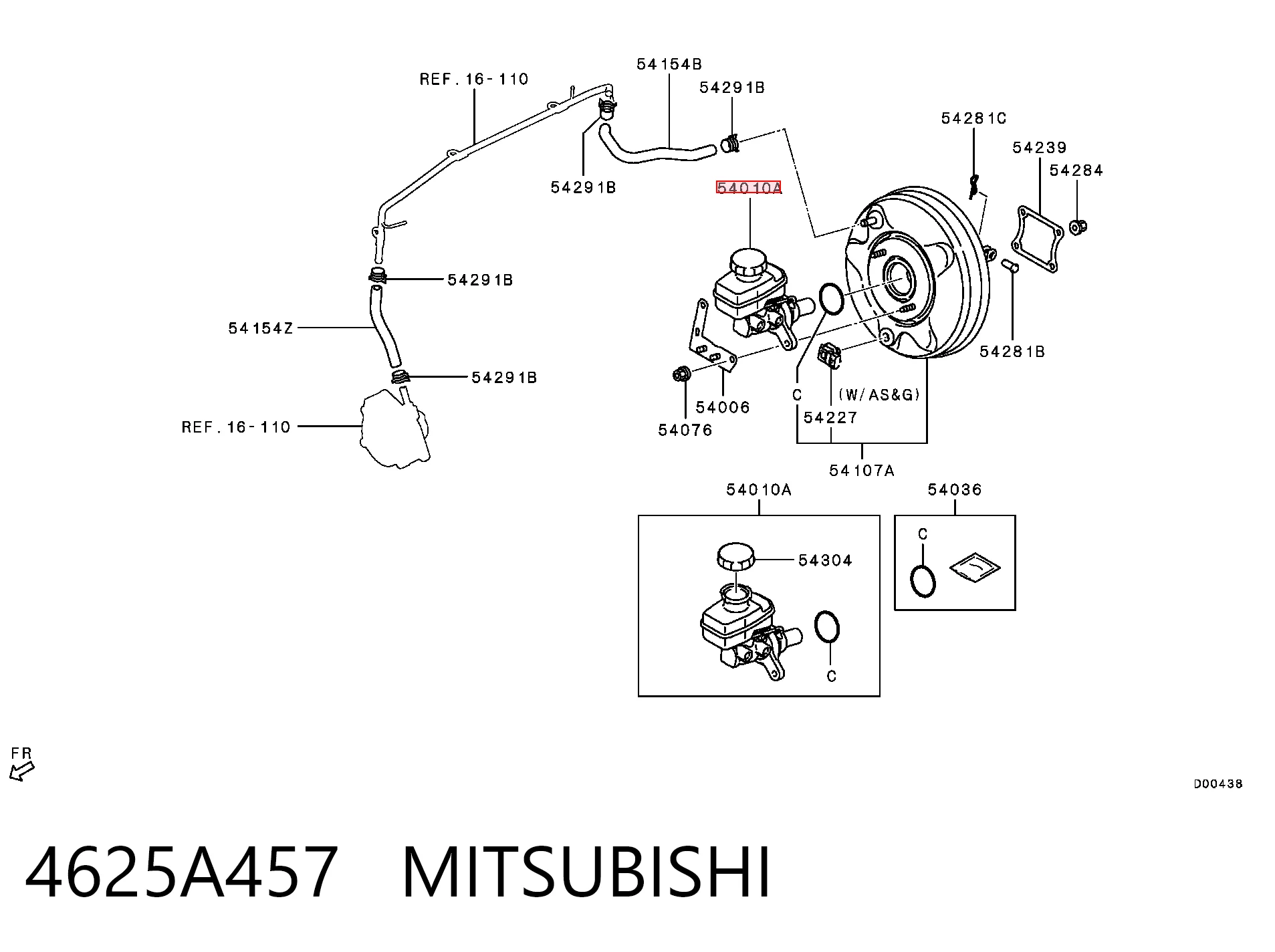 Циліндр гальмівний, головний на Mitsubishi L 200 V KJ, KK, KL