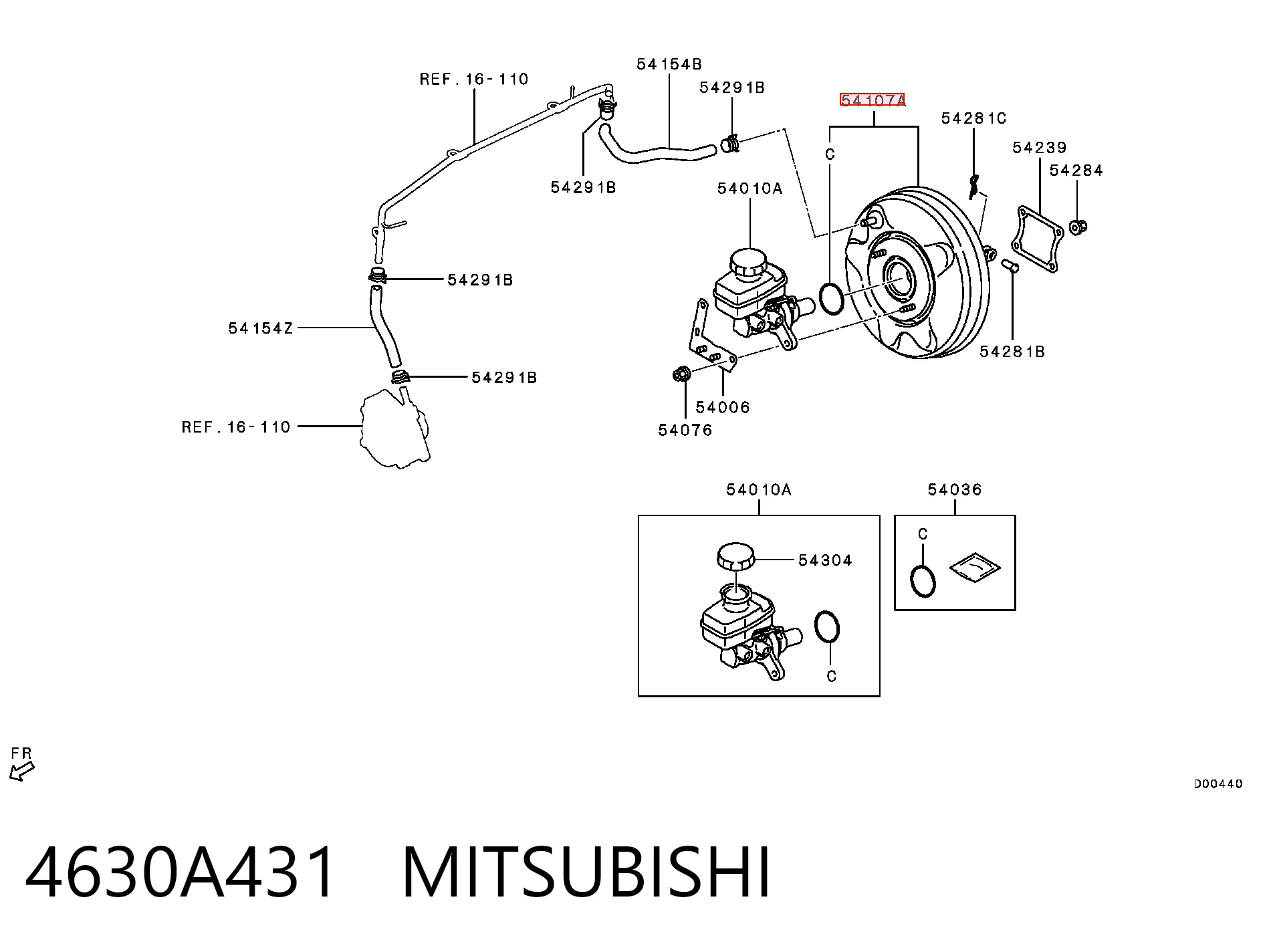 Підсилювач гальм вакуумний Mitsubishi L 200 5 KJ, KK, KL