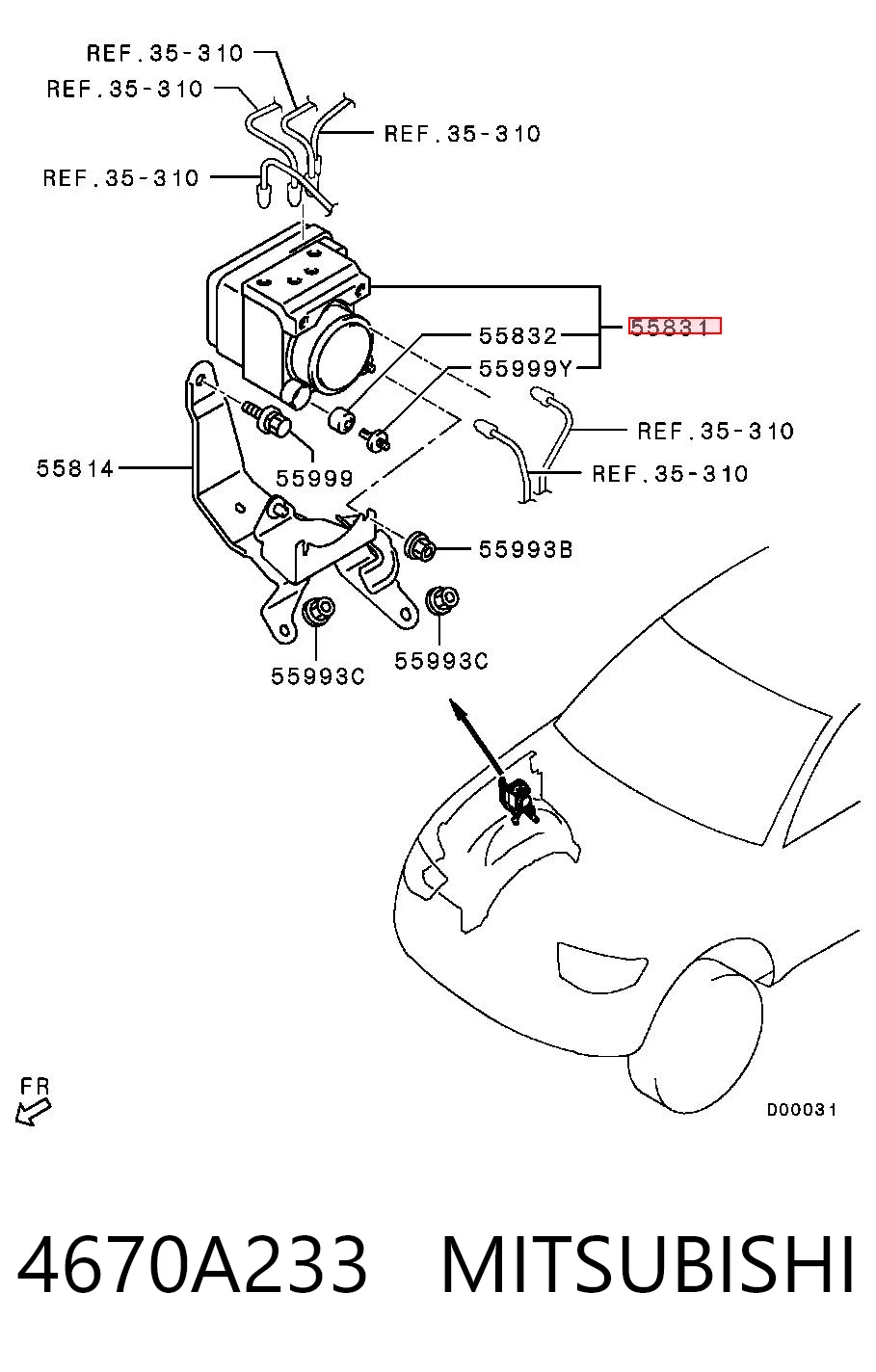 Блок управління АБС (ABS) на Mitsubishi L 200 IV KA, KB