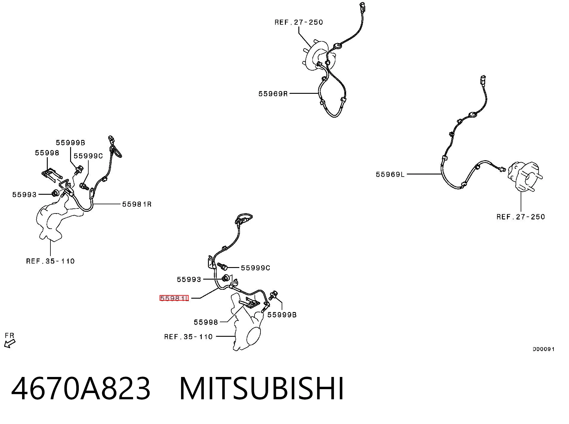 4670A823 Mitsubishi Сенсор АБС
