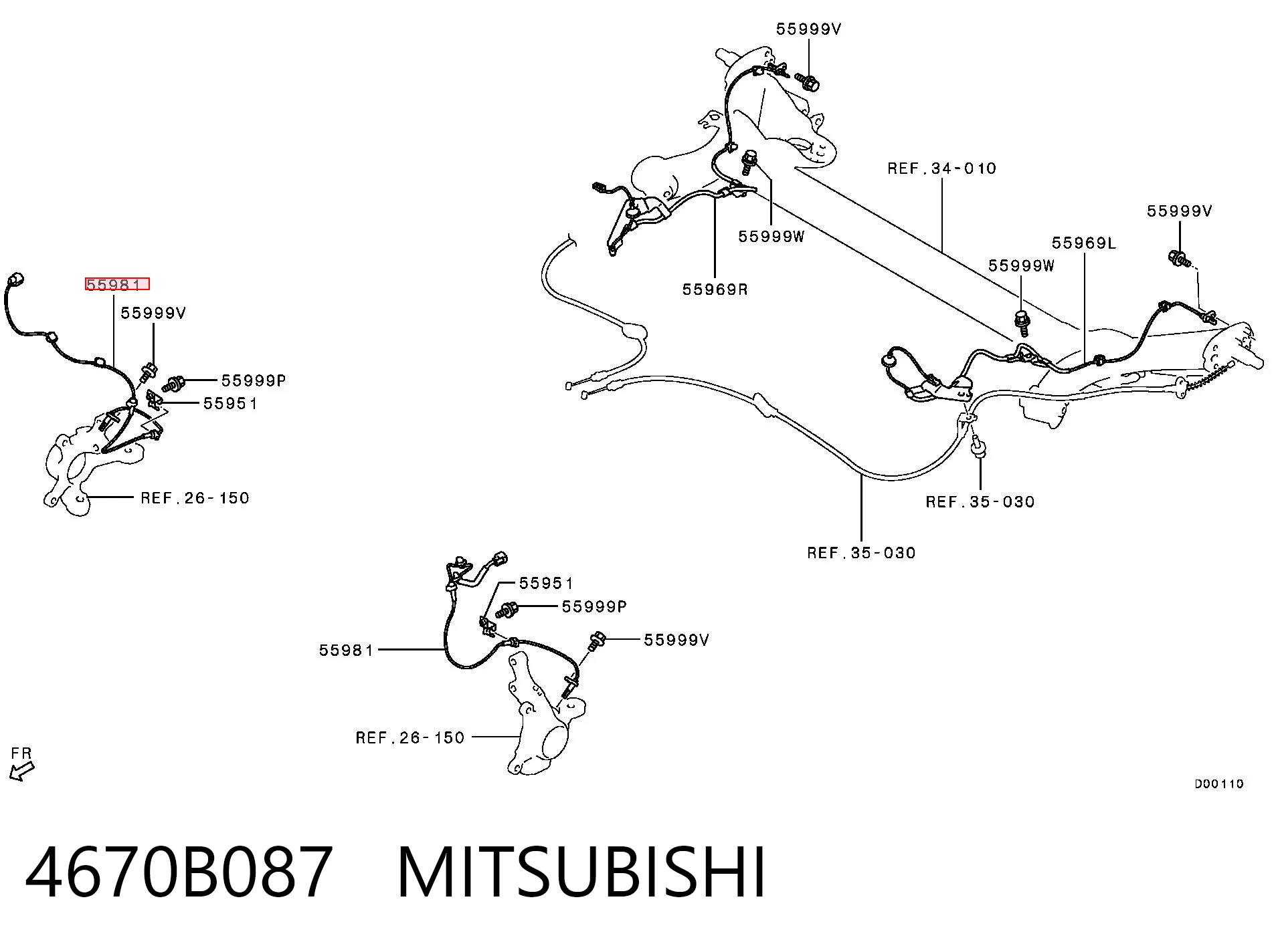 4670B087 Mitsubishi Датчик АБС