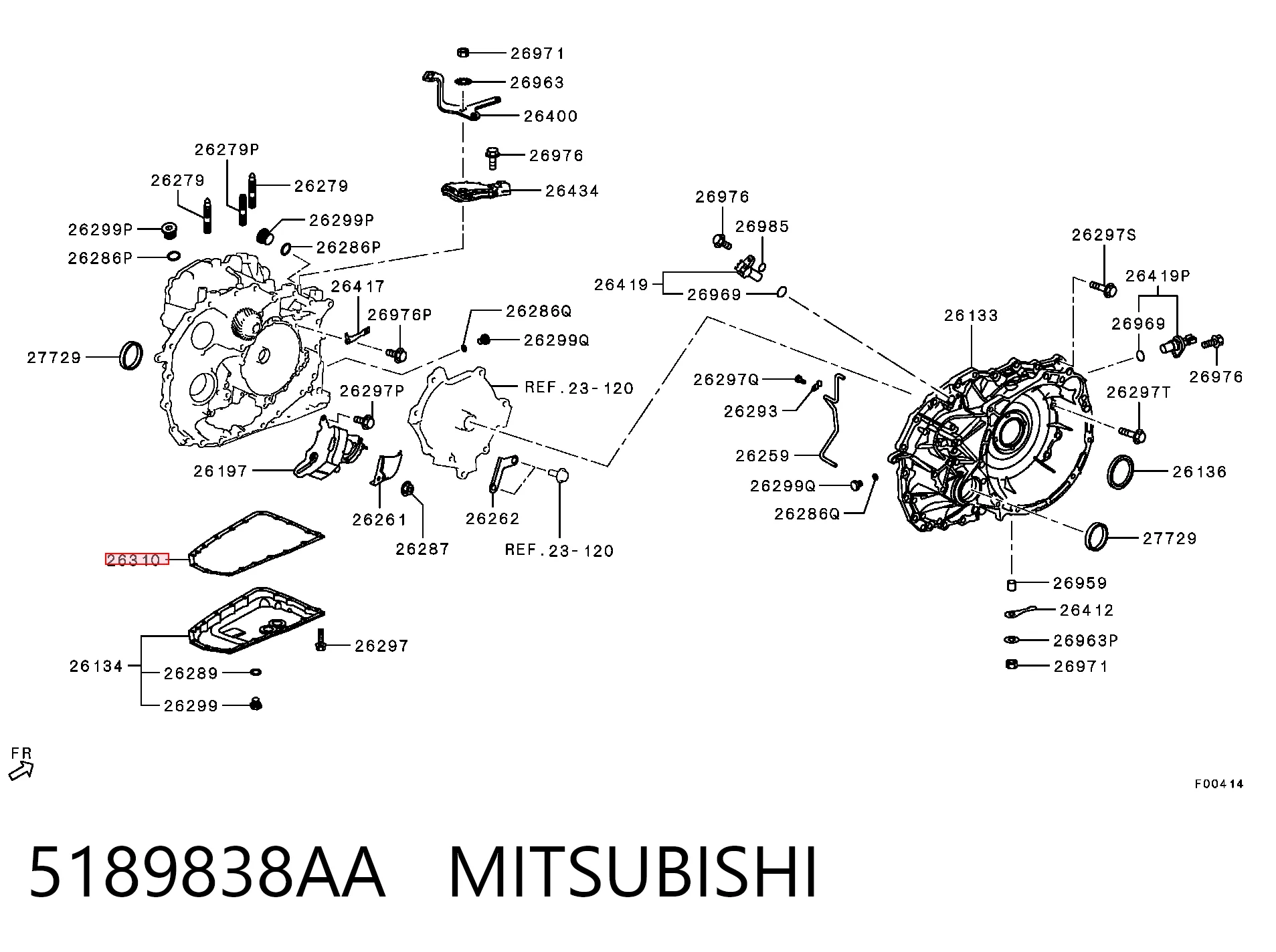 Прокладка піддону АКПП Fiat/Alfa/Lancia K05189838AA ціна, від 9.48 USD