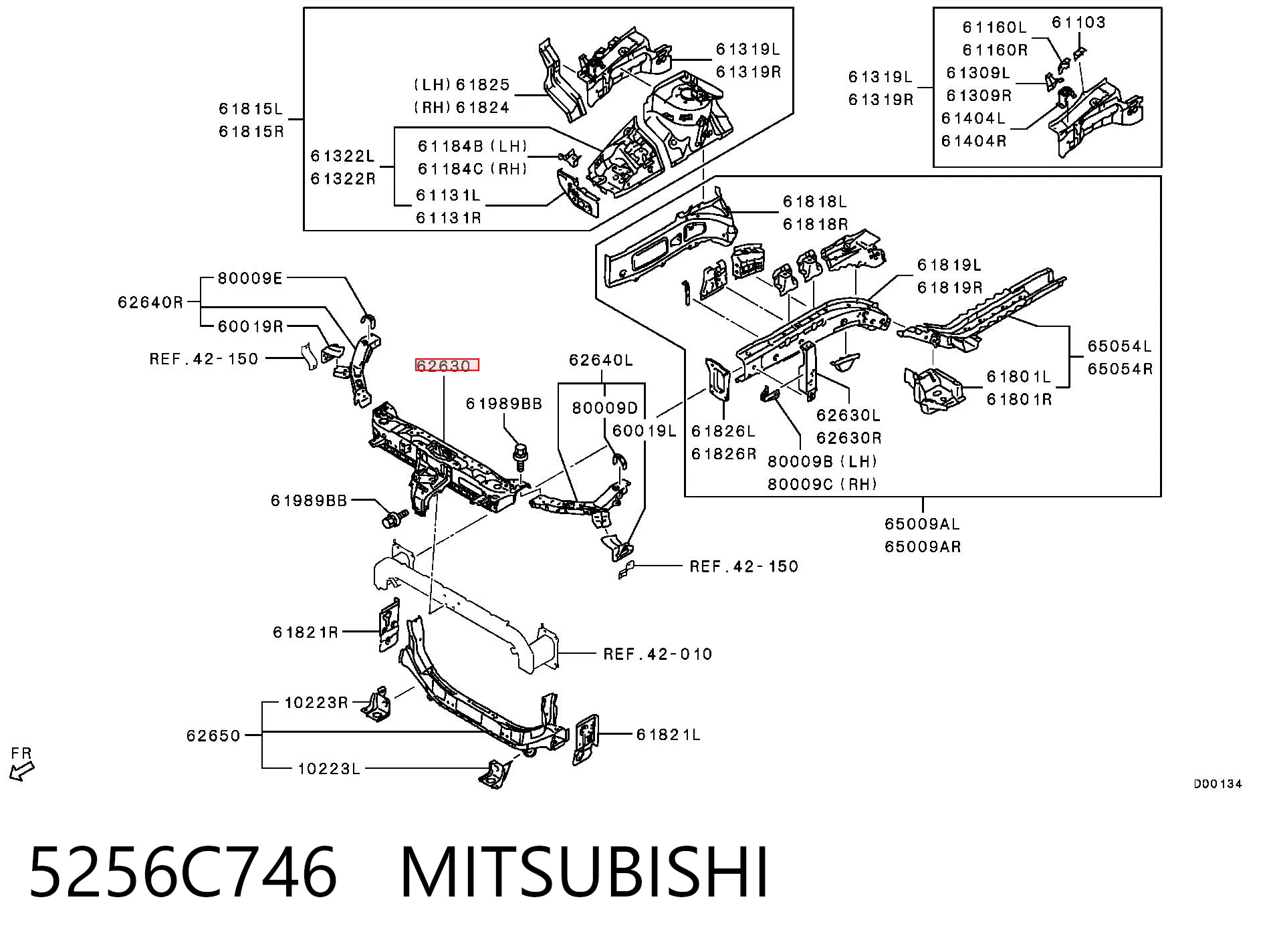 5256C746 Mitsubishi Супорт радіатора верхній/монтажна панель кріплення фар