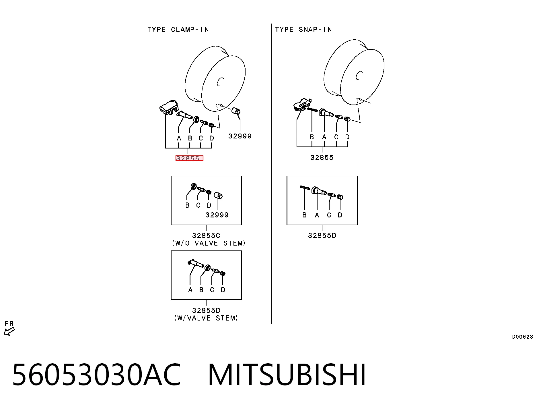 56053030AC Mitsubishi Датчик шин