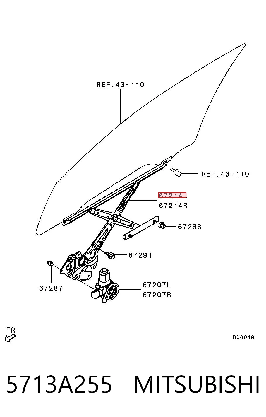 Склопідйомник з електродвигуном Mitsubishi ASX позашляховик (GA) (2010 - 2026) ціна, від 28.19 USD