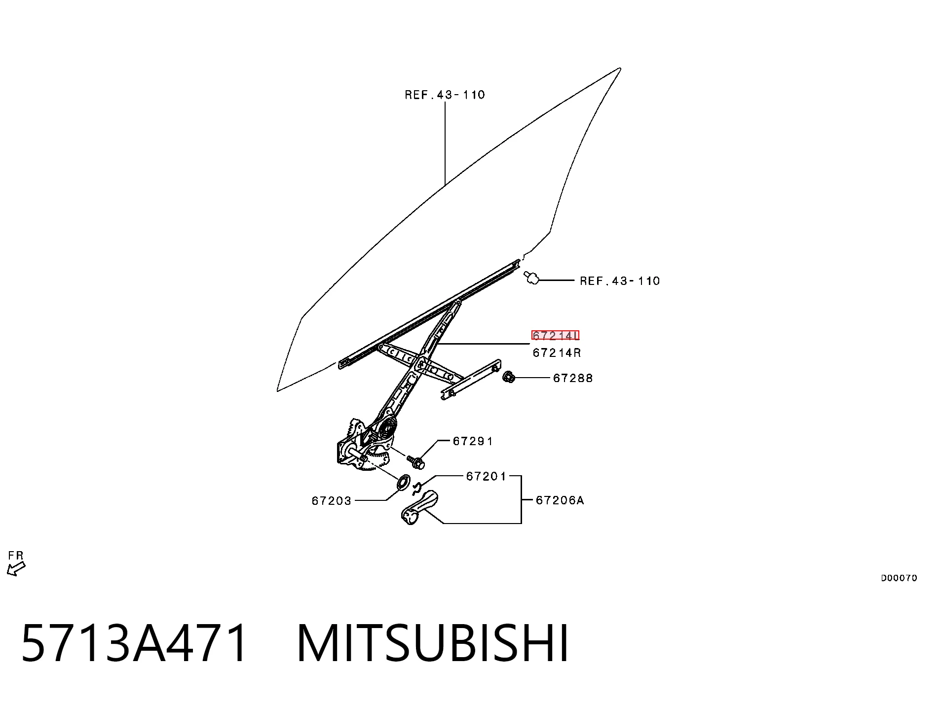5713A471 Mitsubishi Підйомник механічний вітрового скла