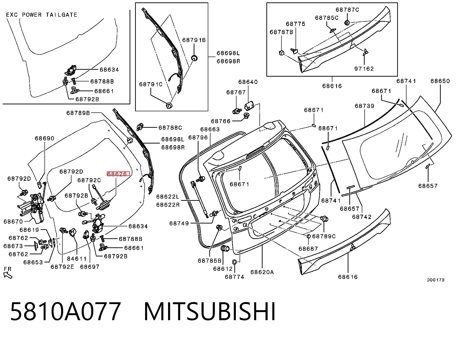 5810A077 Mitsubishi Ручка багажника