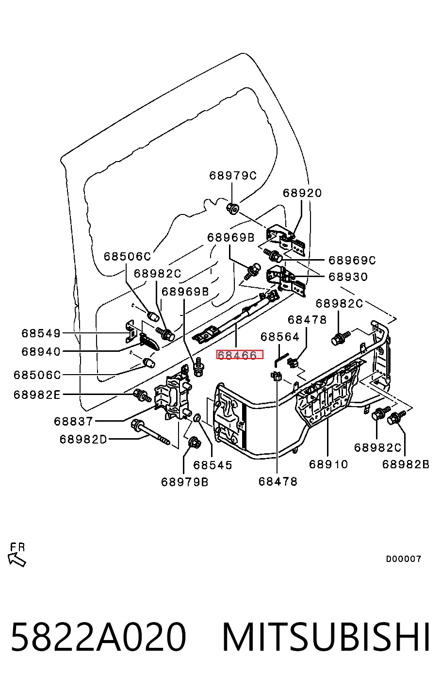 Амортизатор кришки багажника Chrysler 5822A001