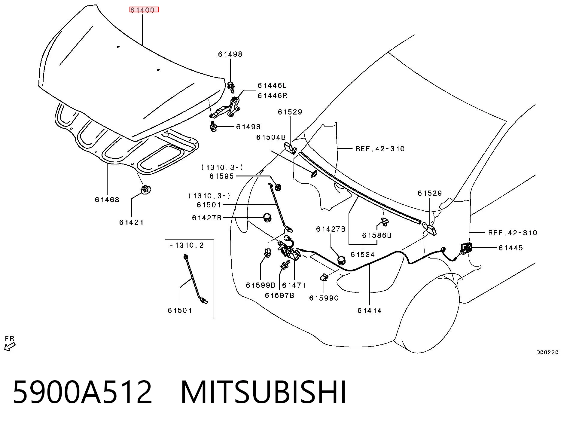 5900A512 Mitsubishi Капот