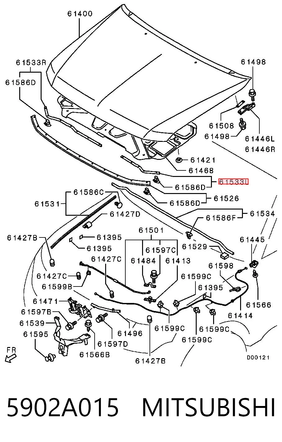5902A015 Mitsubishi Ущільнювач капота