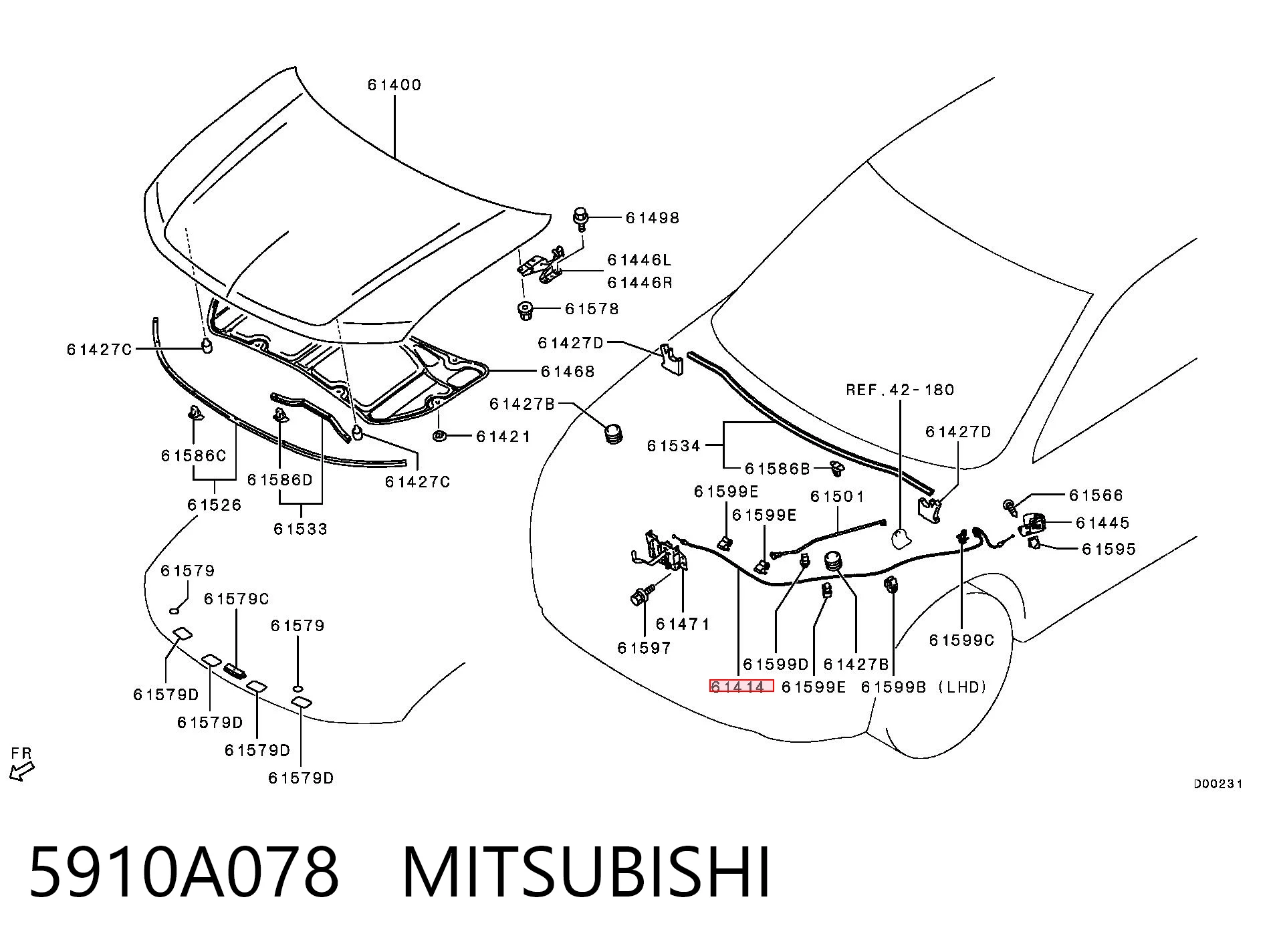 Купити Трос капота Mitsubishi Outlander III GF, GG