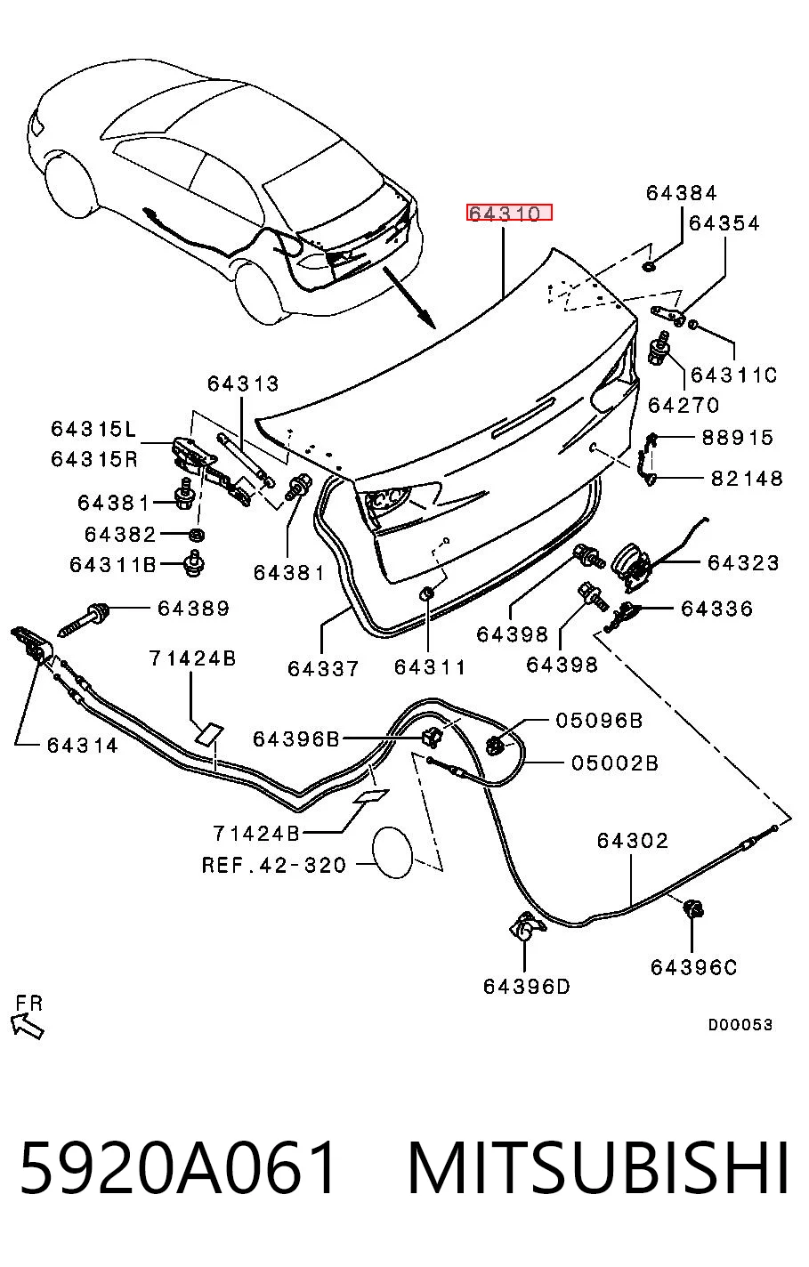 Кришка багажника на Mitsubishi Lancer X CY_A, CZ_A