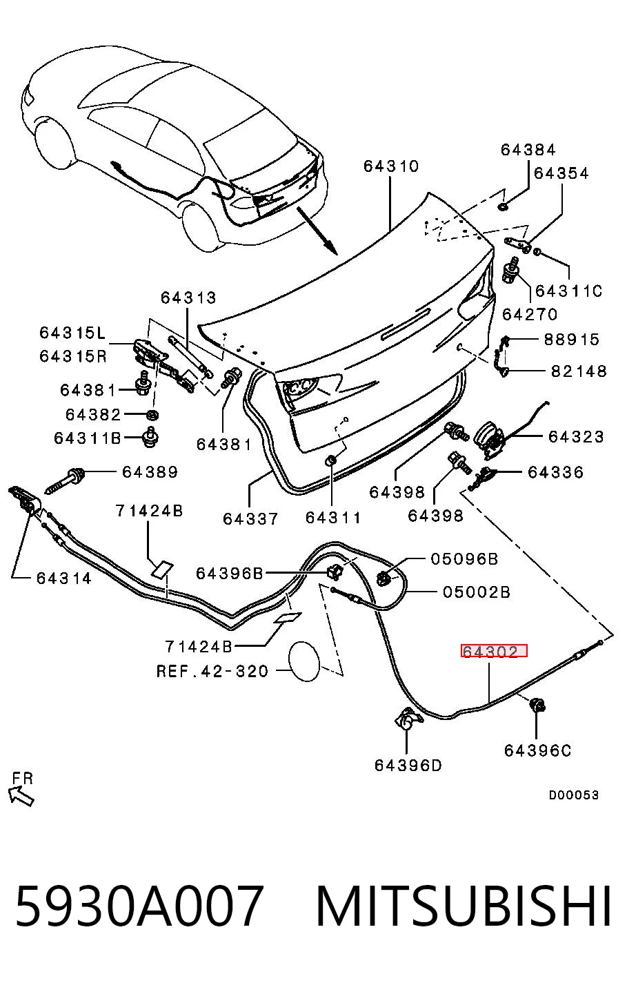 5930A007 Mitsubishi Деталі двері