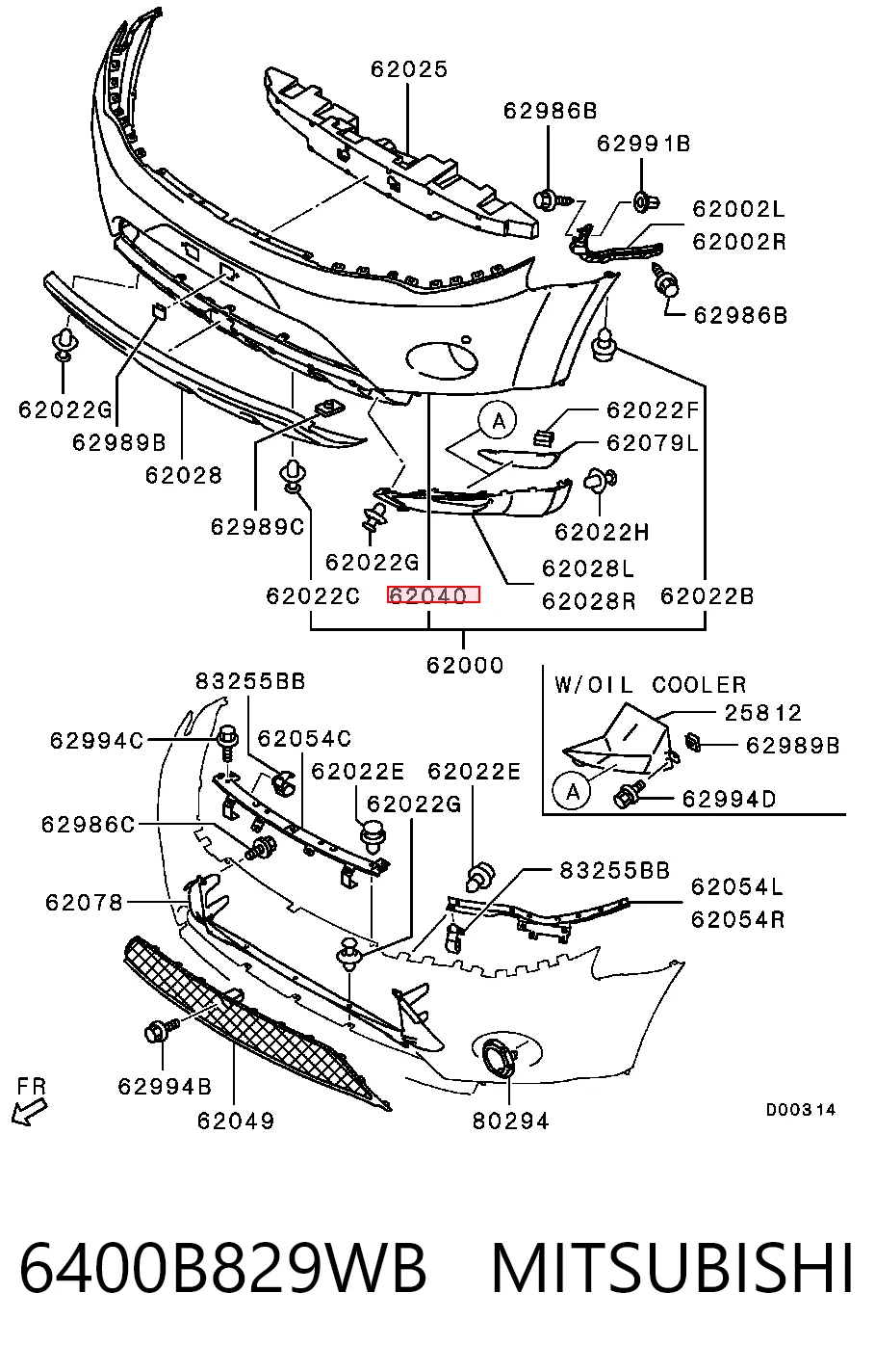 Бампер передній Chrysler 6400B829WB