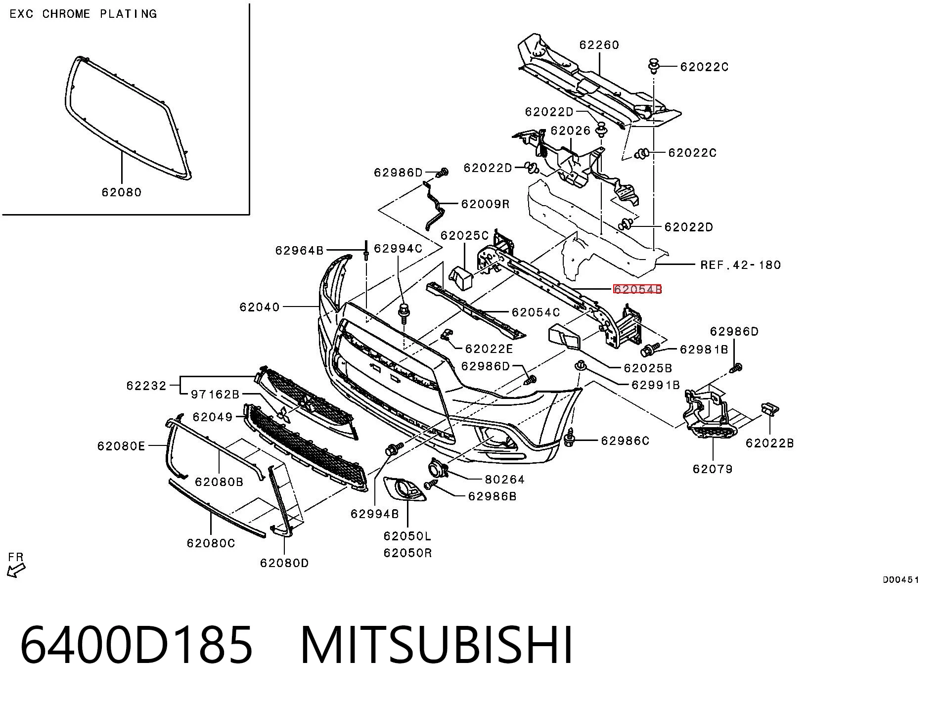 MB44050A TYG Балка бампера переднього