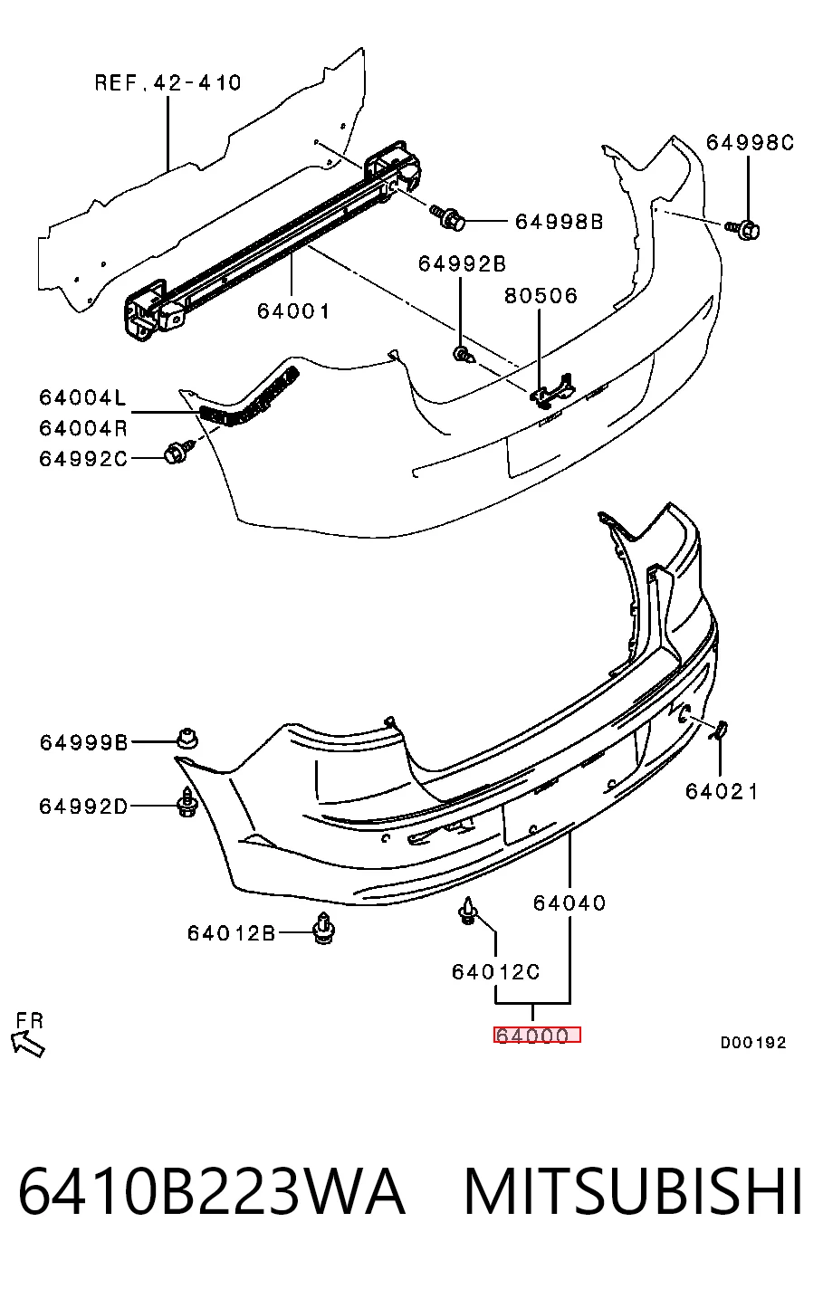 Купити 6410B832 Chrysler Задній бампер