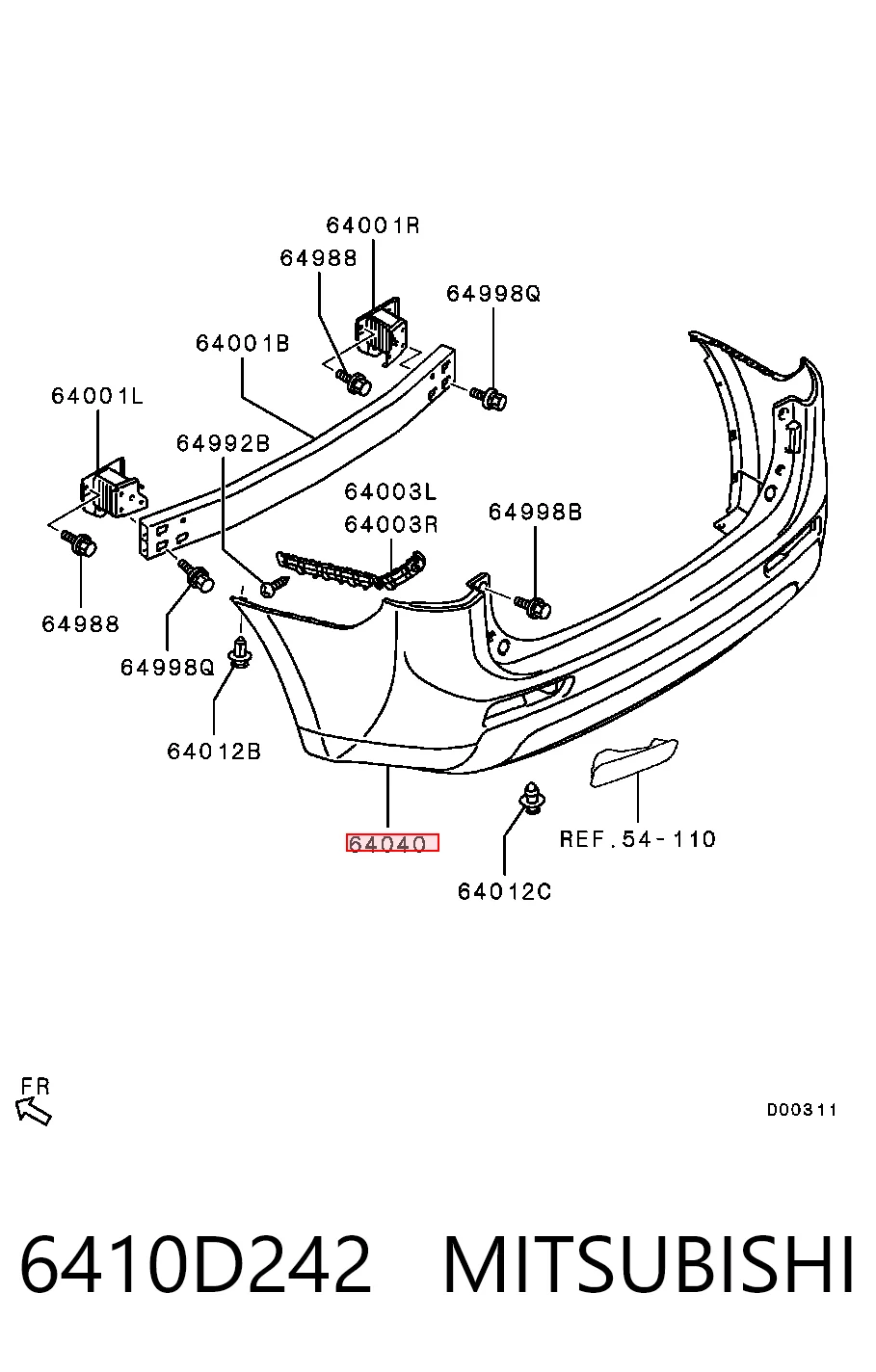 Кожух бампера заднього Chrysler 6410C887 ціна, від 190.04 USD