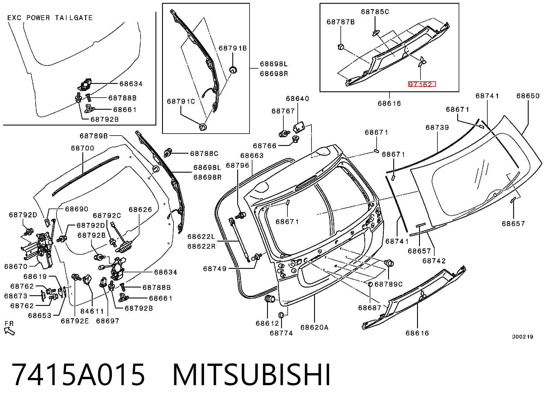 Емблема кришки багажника, фірмовий значок на Mitsubishi Grandis  NAW