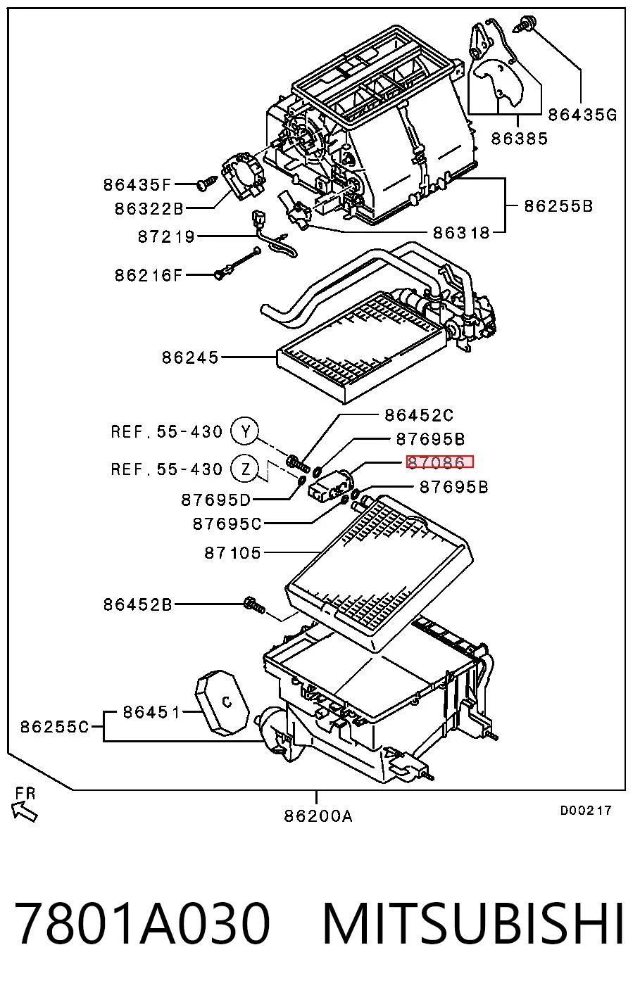 7801A030 Mitsubishi Клапан TRV, кондиціонера