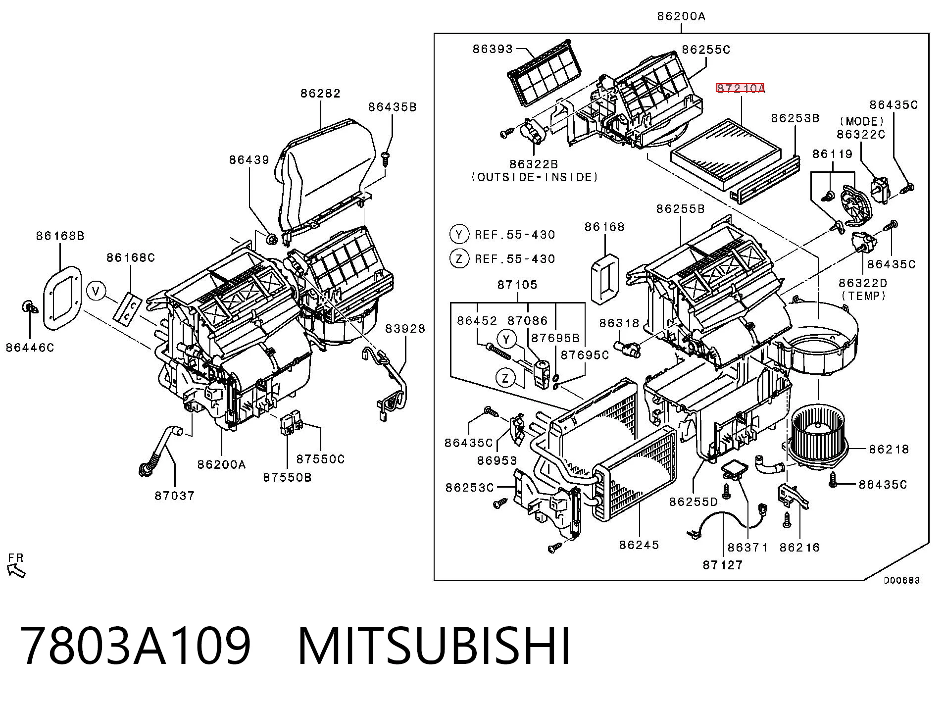 7803A109 Mitsubishi Внутрішньосалонний фільтр
