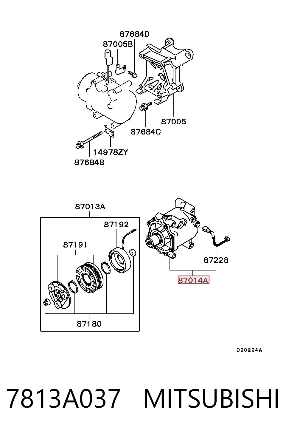 7813A037 Mitsubishi Компресор холодоагенту