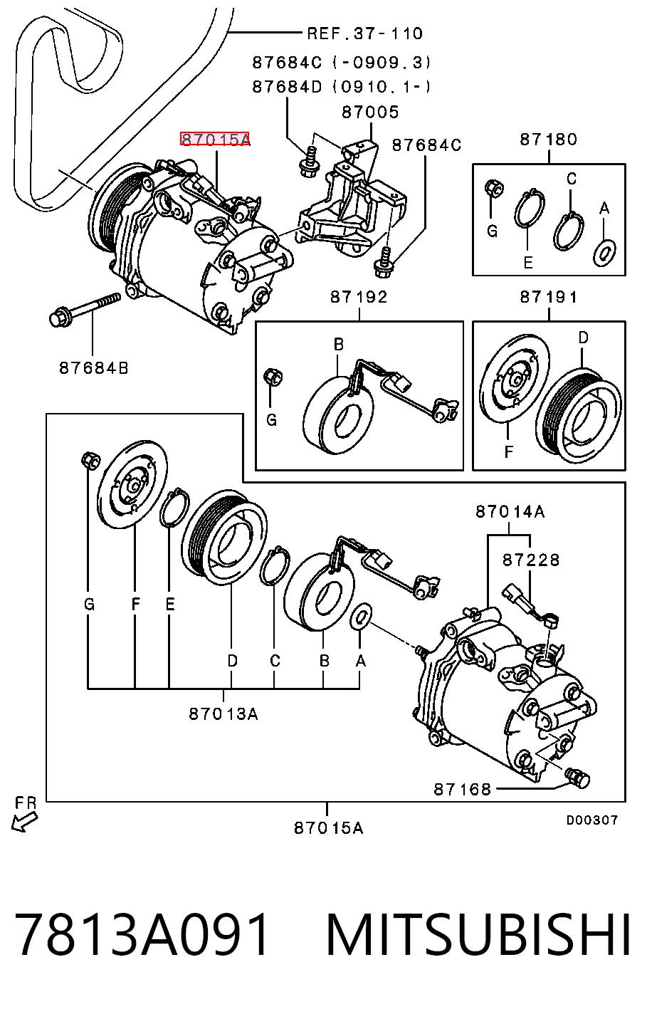 7813A091 Mitsubishi Компресор холодоагенту