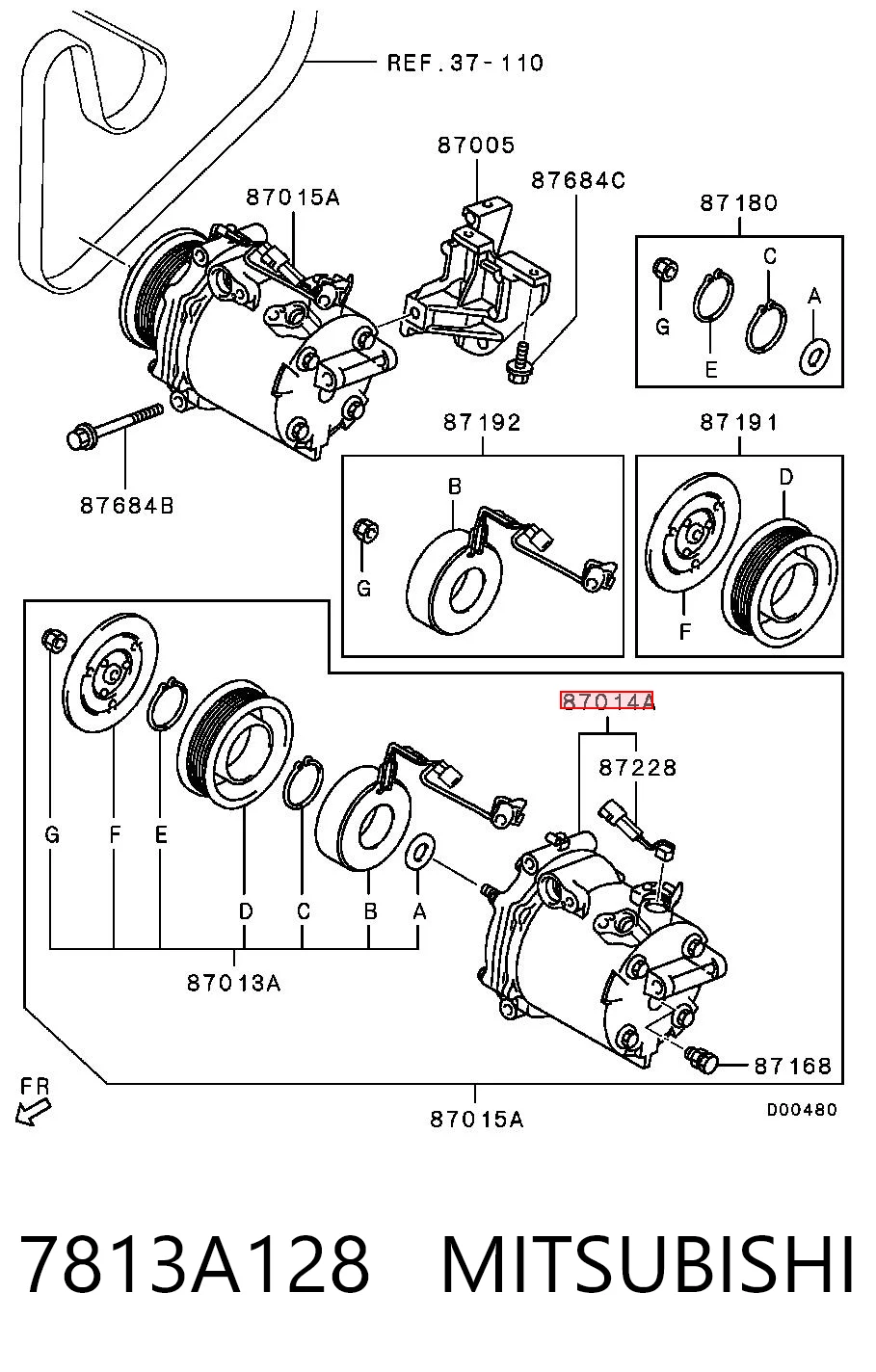 7813A128 Mitsubishi Компресор холодоагенту
