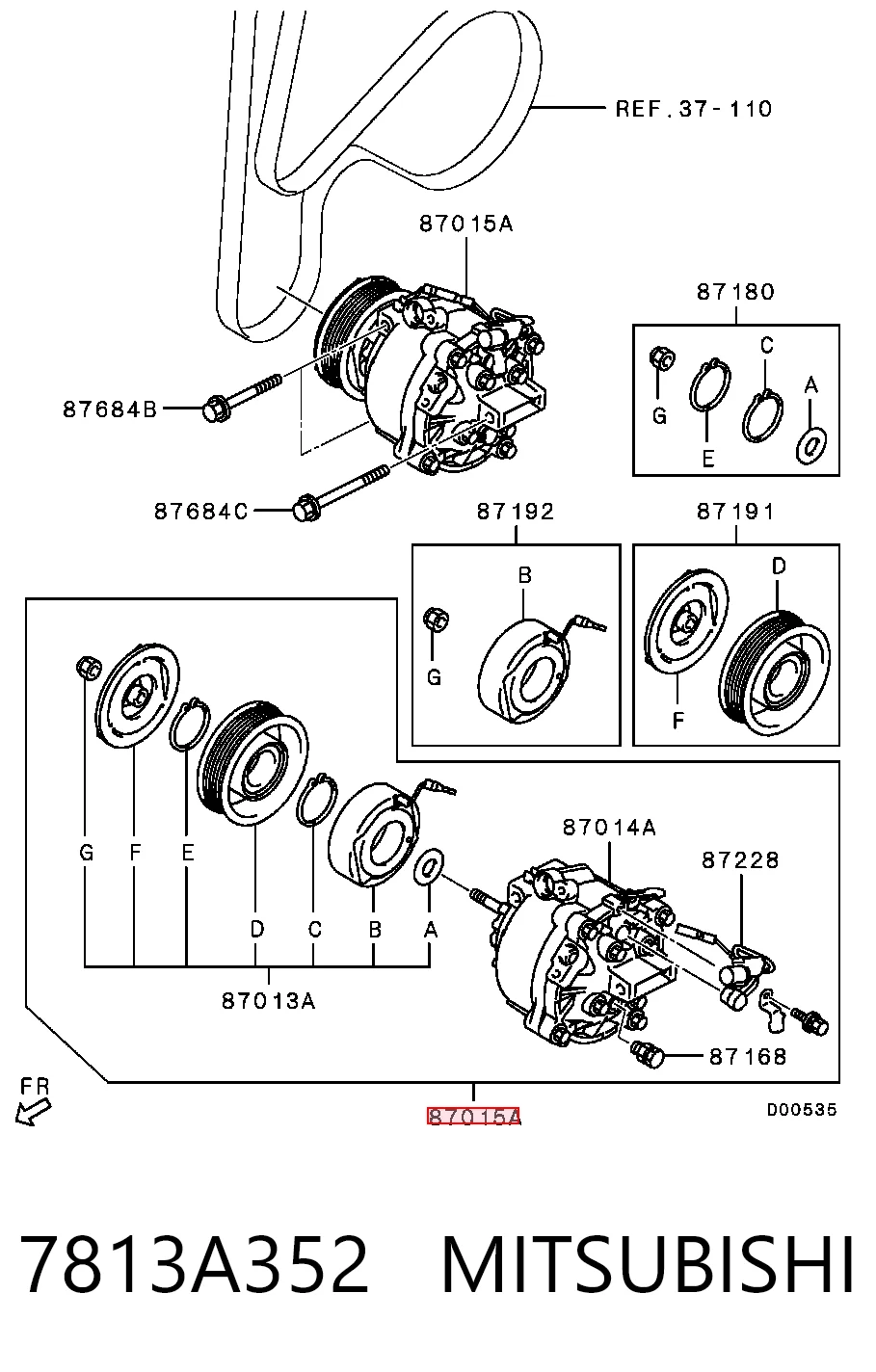 7813A352 Mitsubishi Компресор холодоагенту