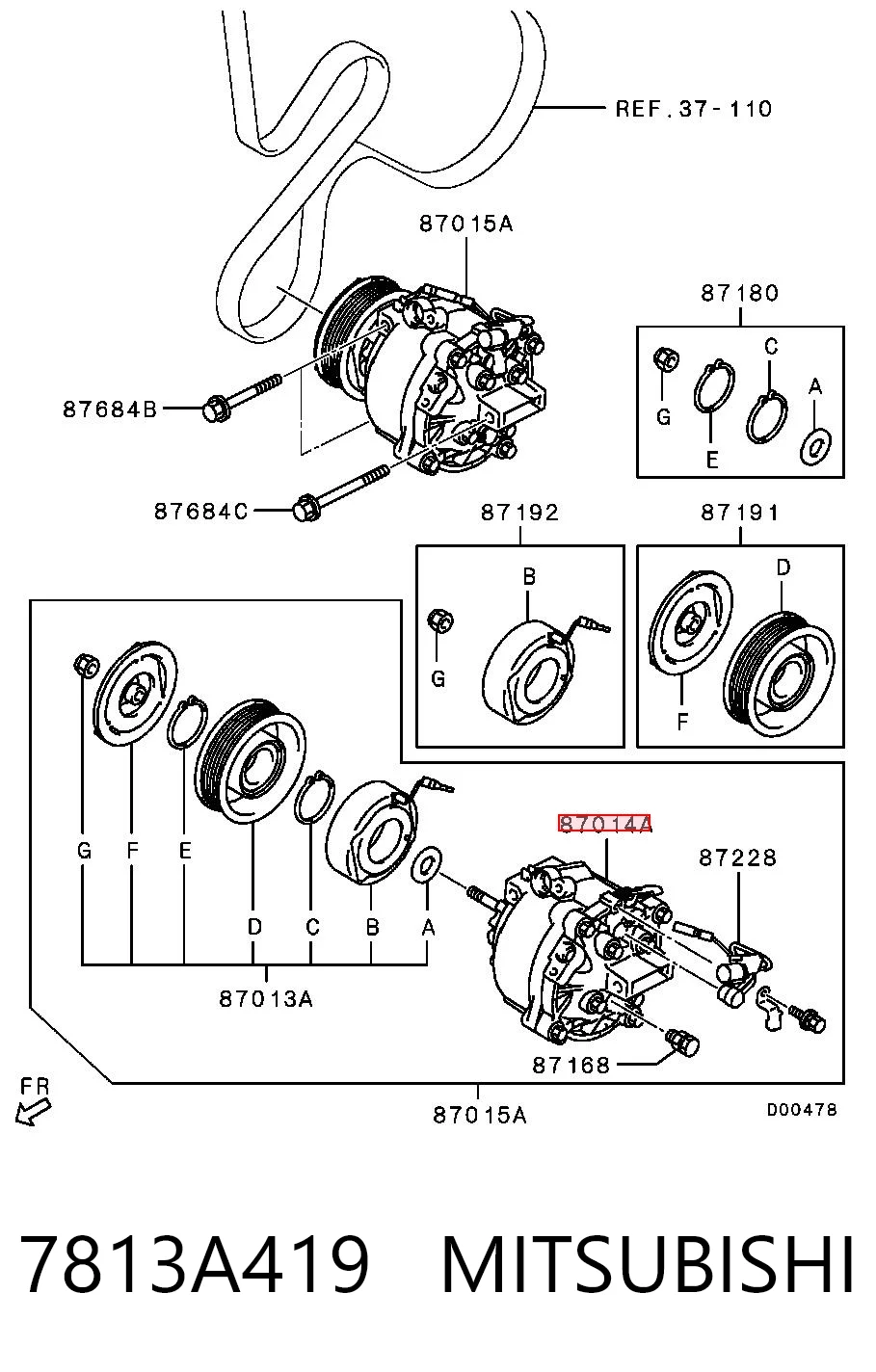 7813A419 Mitsubishi Компресор холодоагенту