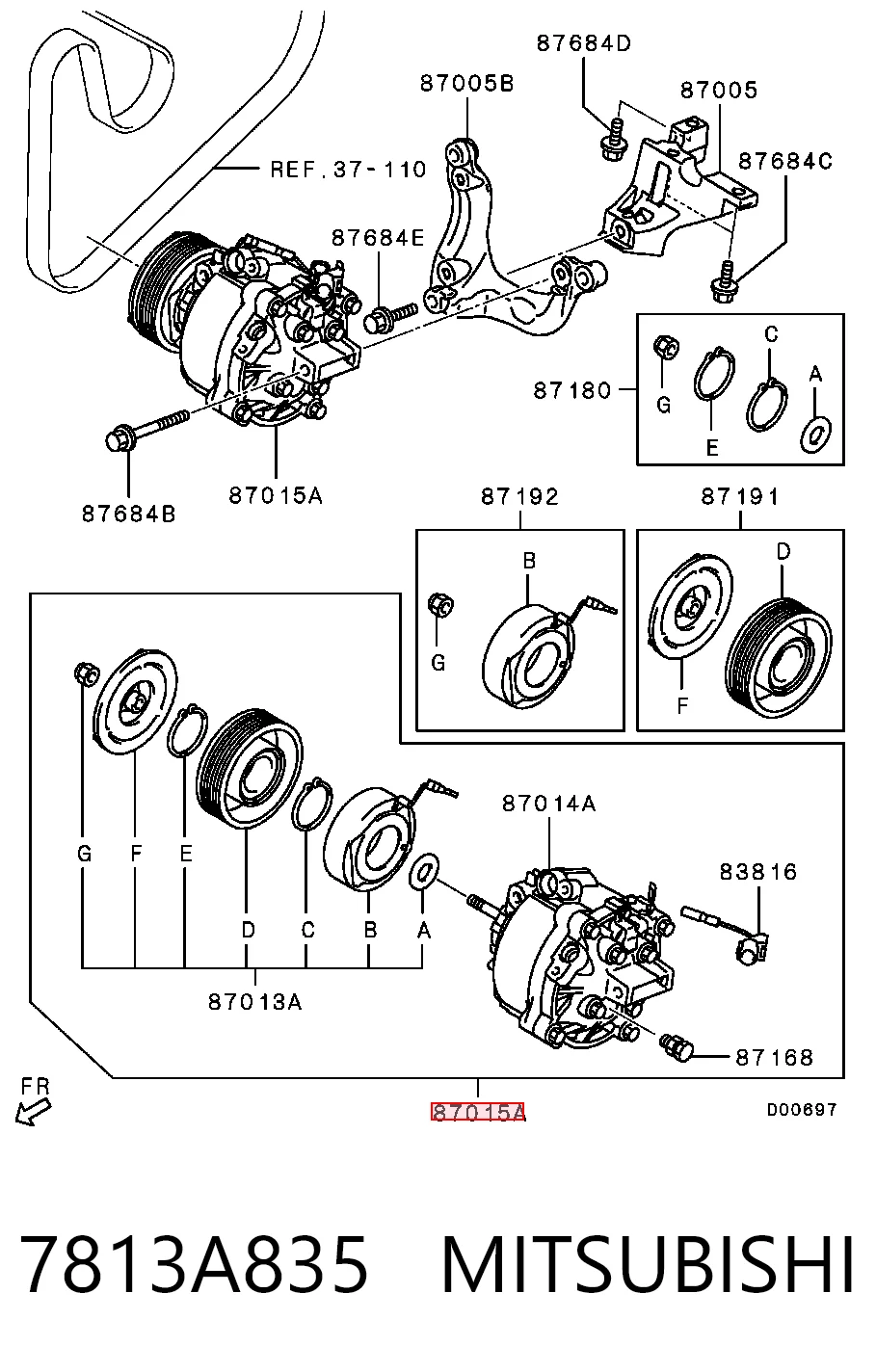 7813A835 Mitsubishi Компресор холодоагенту