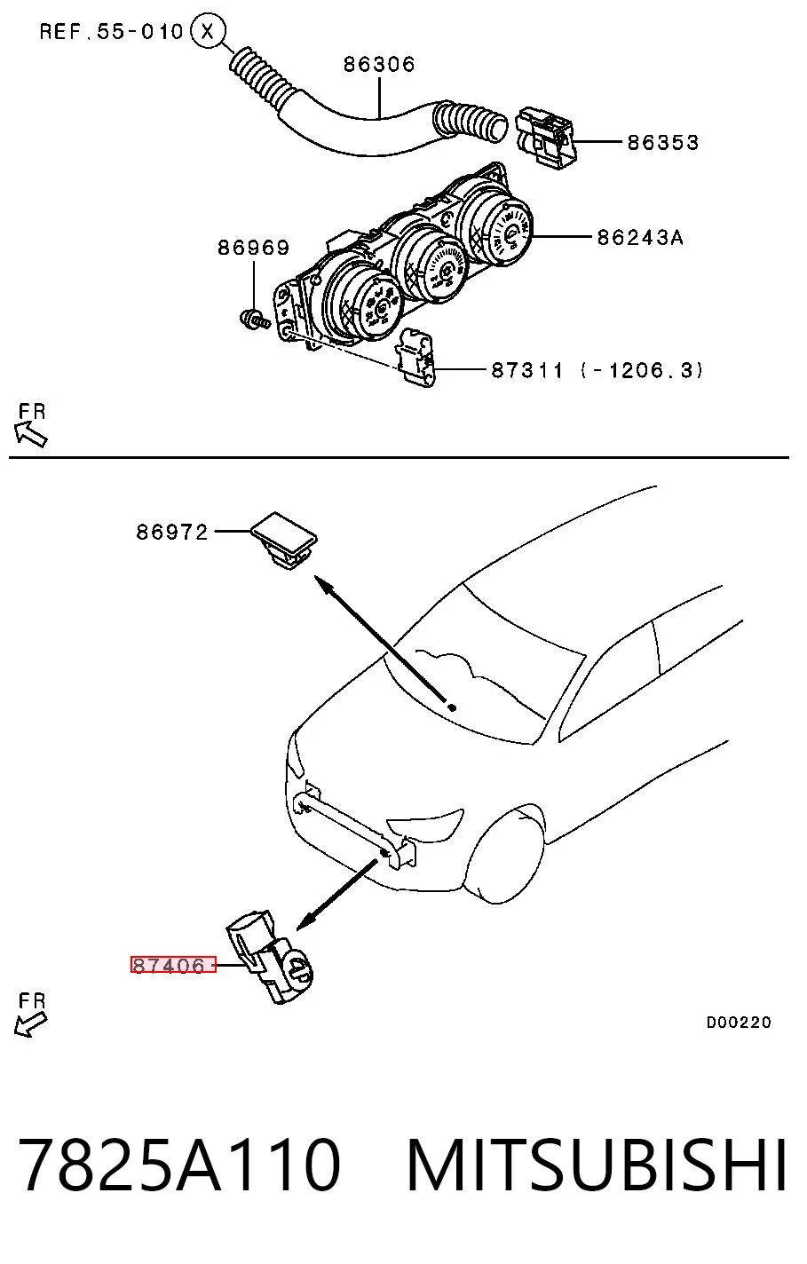 7825A110 Mitsubishi Датчик температури навколишнього середовища