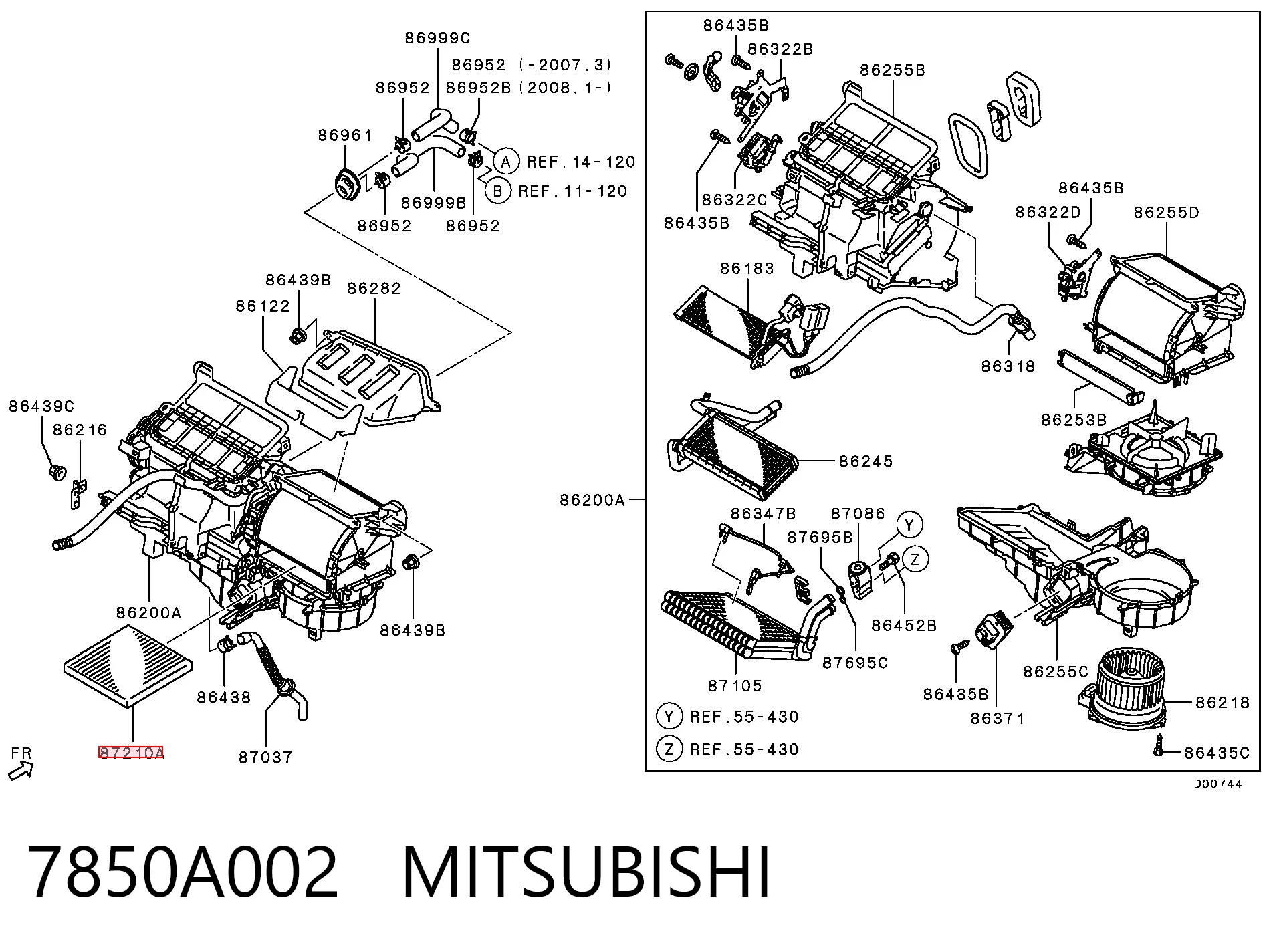 7850A002 Mitsubishi Внутрішньосалонний фільтр