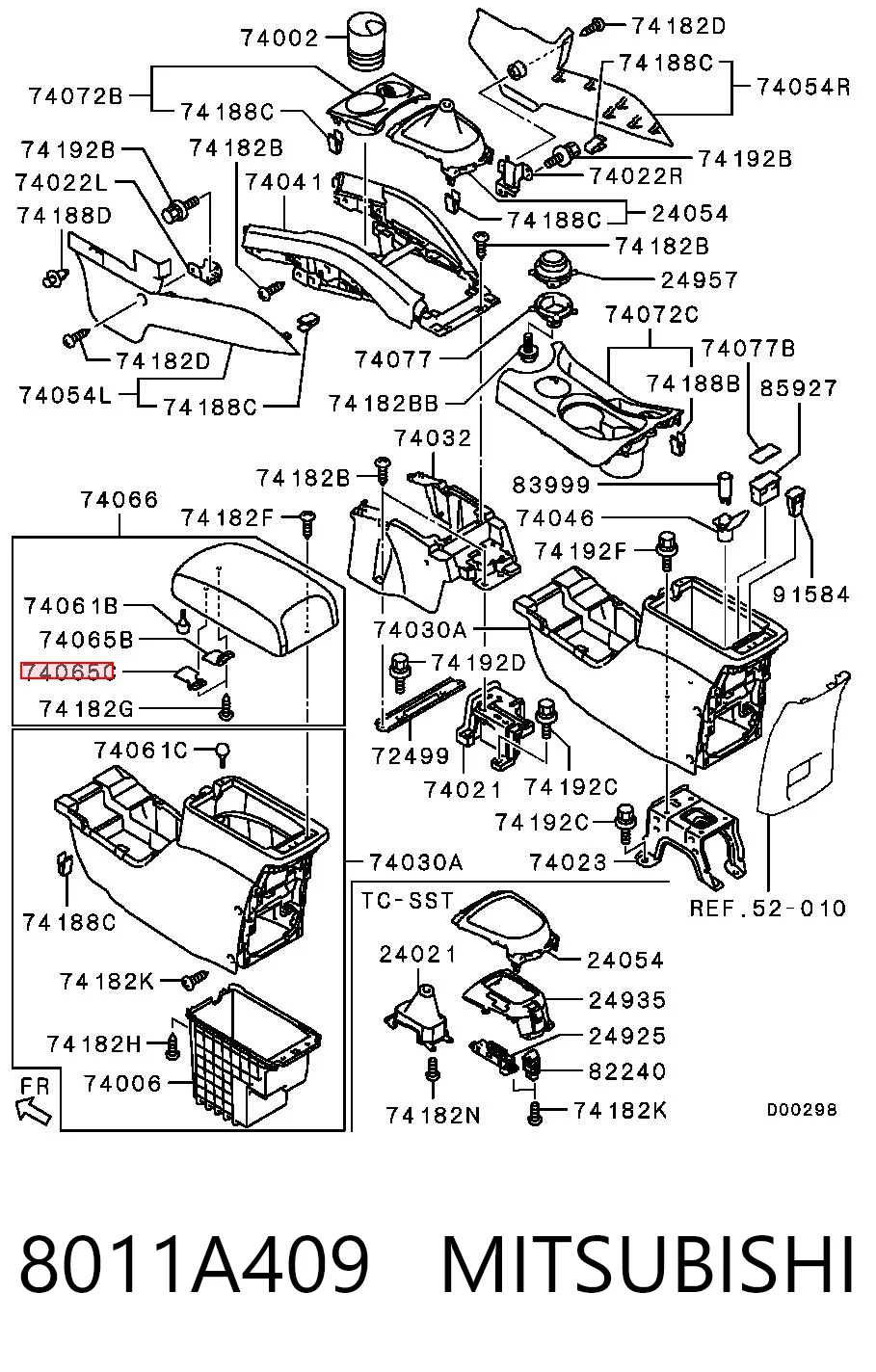 8011A409 Mitsubishi Кронштейн підлокітника