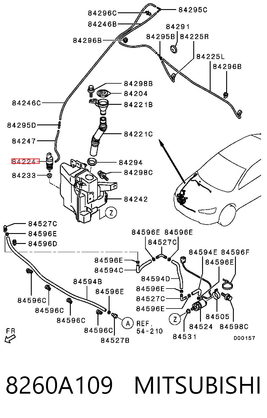 Мотор омивача на Mitsubishi Lancer X CY_A, CZ_A