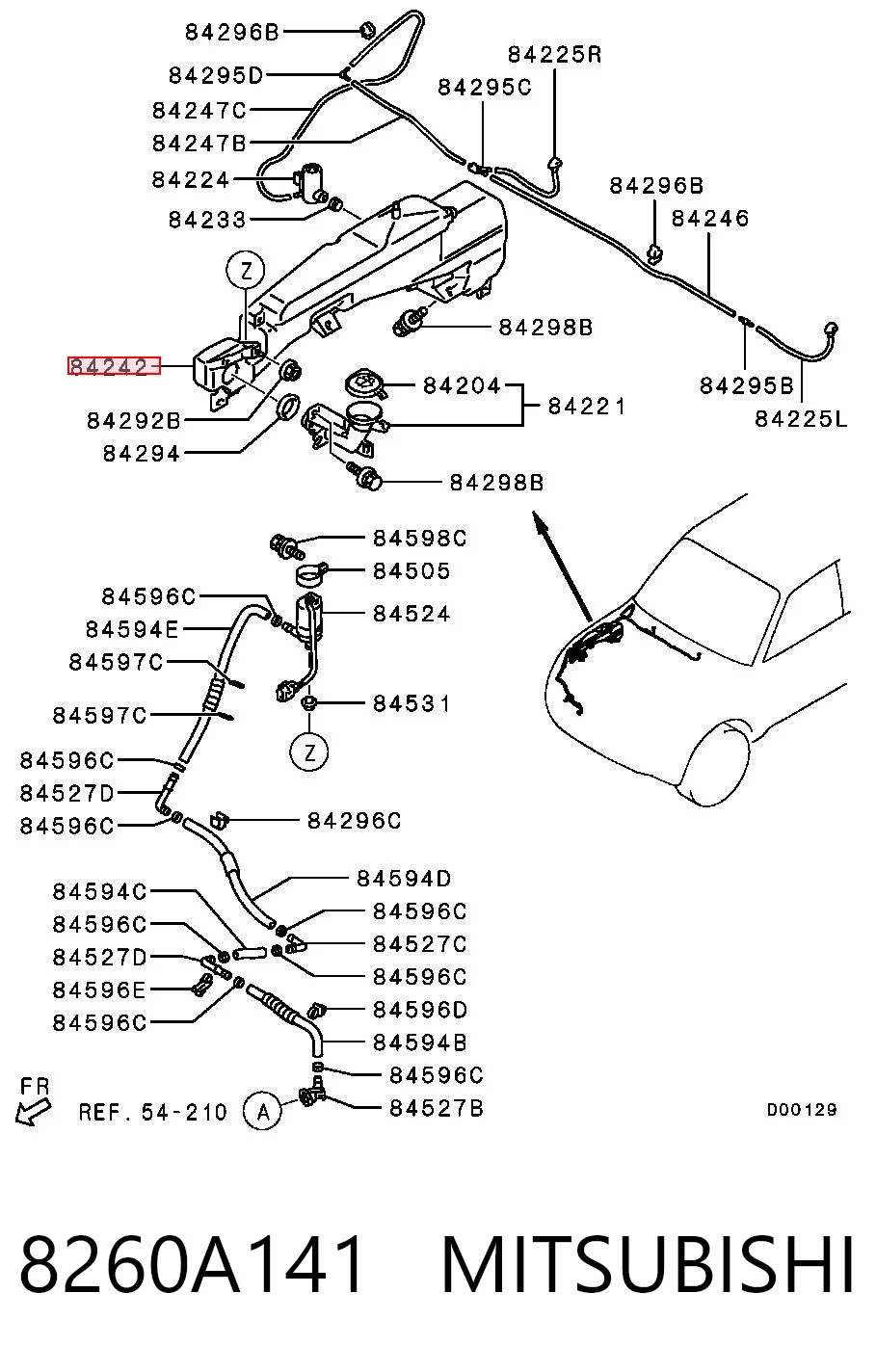 Бачок омивача лобового скла Mitsubishi Pajero IV SHORT позашляховик (V80) (2006 - 2013) ціна, від 22.98 USD