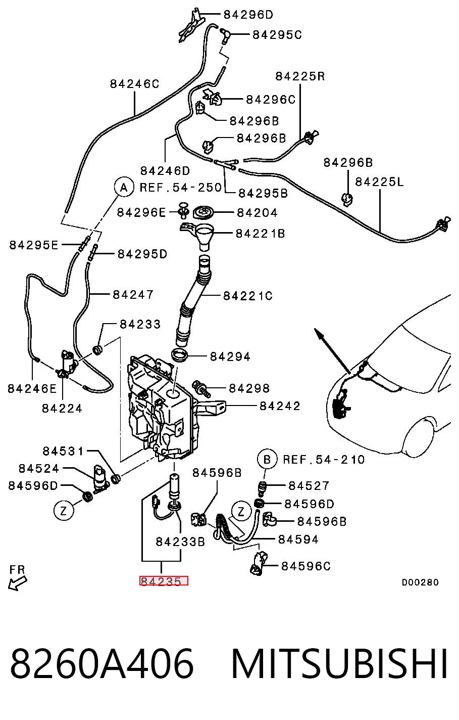 8260A406 Mitsubishi Датчик рівня бачка склоомивача