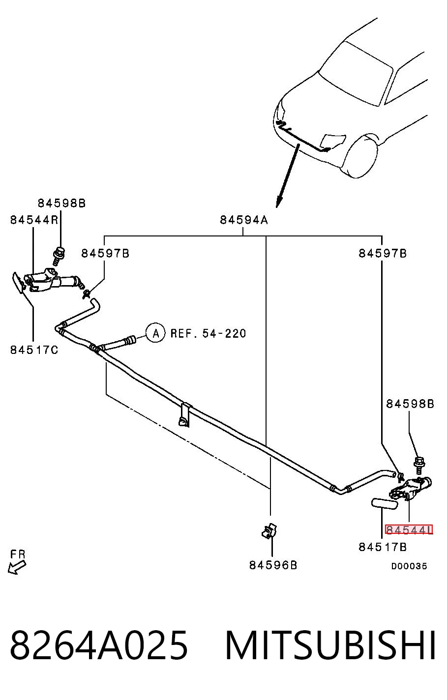 8264A025 Mitsubishi Сопло омивача фари передньої, лівої